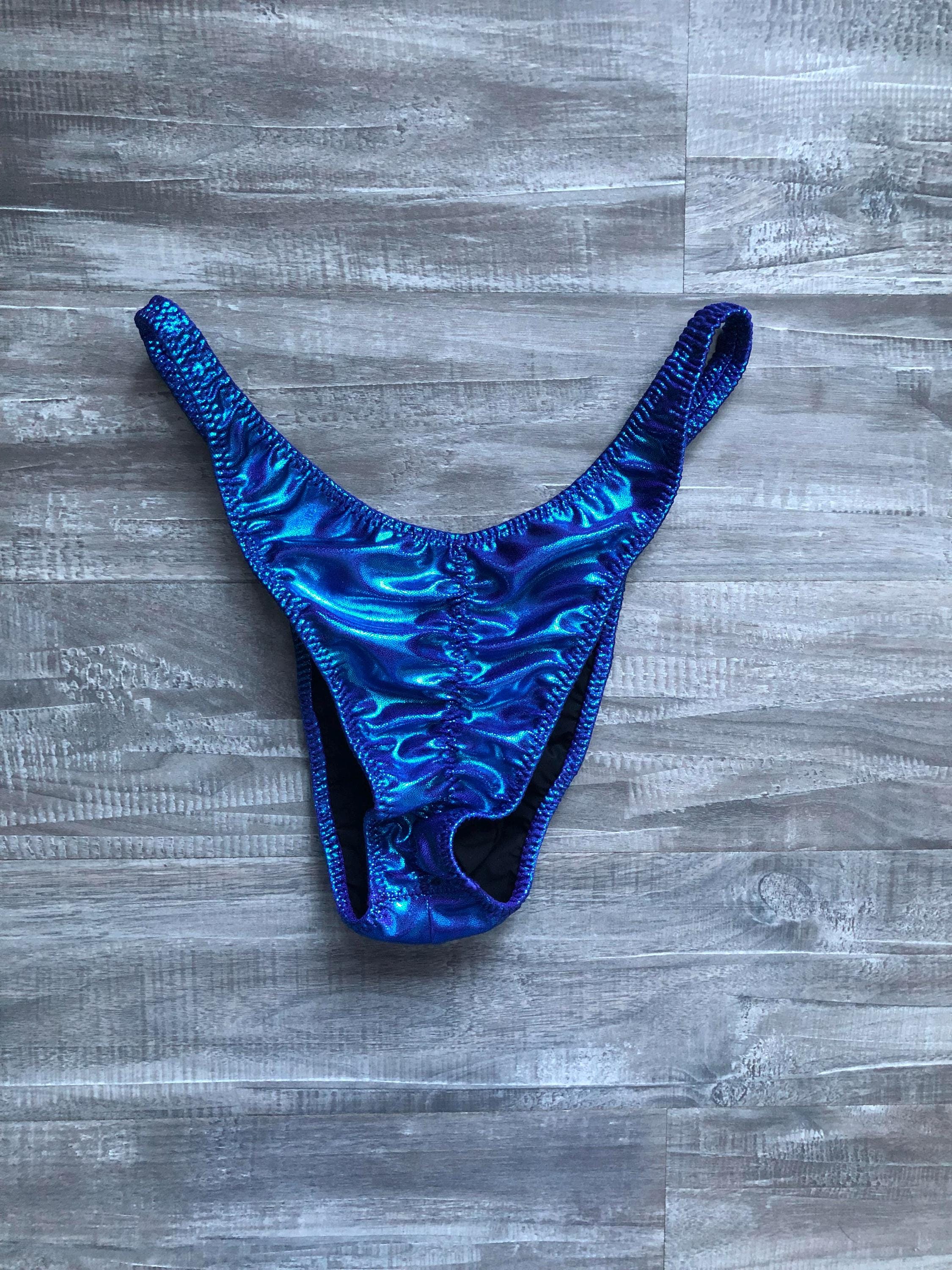 Custom Men's Bodybuilding Competition Trunks - Blue Purple Shimmer