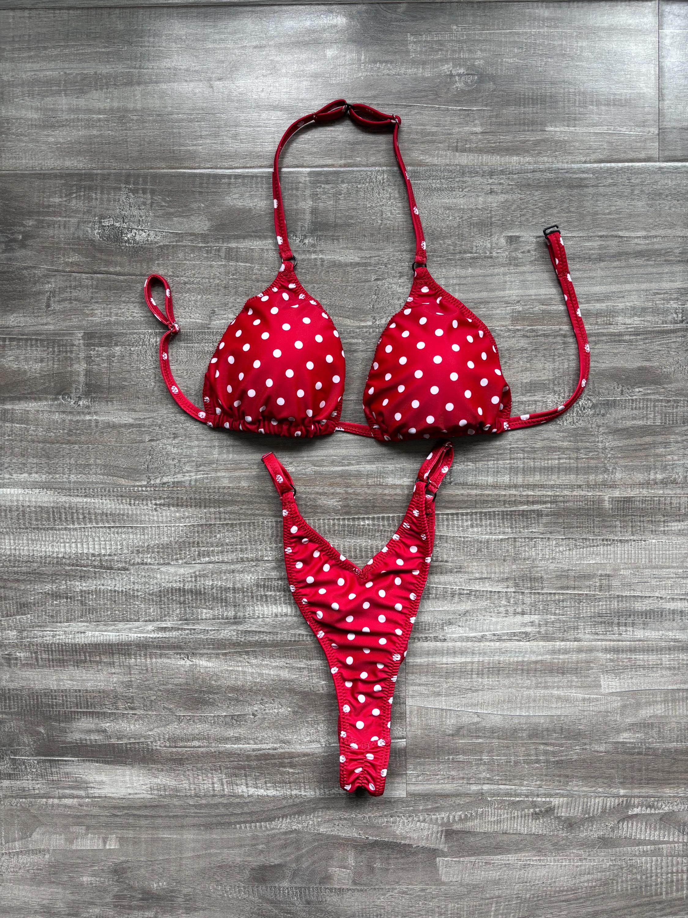 Practice Posing Suit - Red Polka Dot