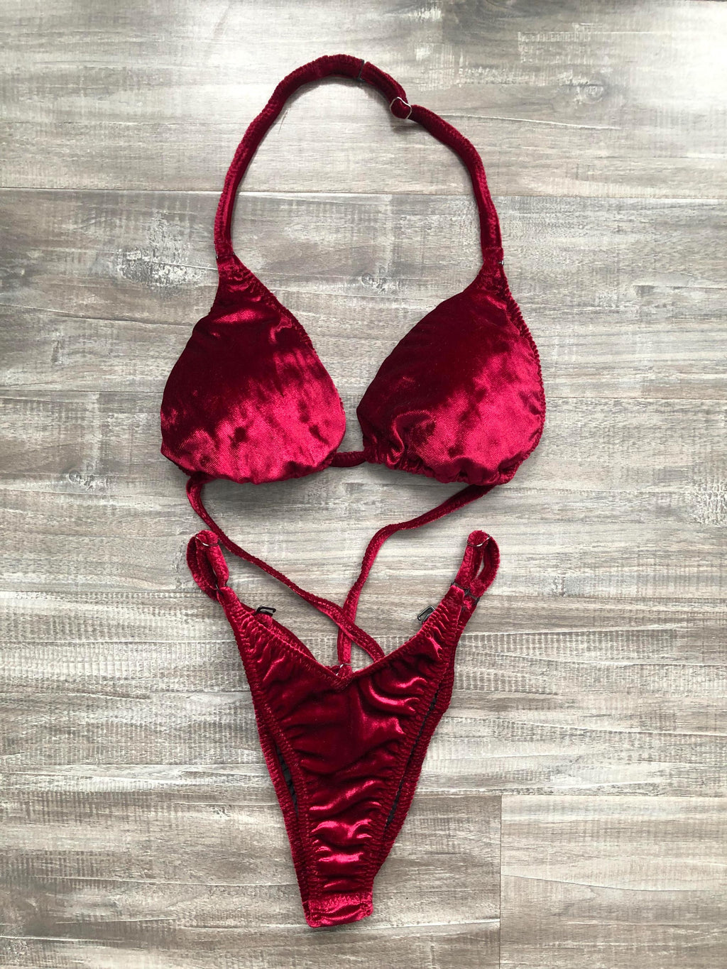 Practice Posing Suit - Burgundy Velvet