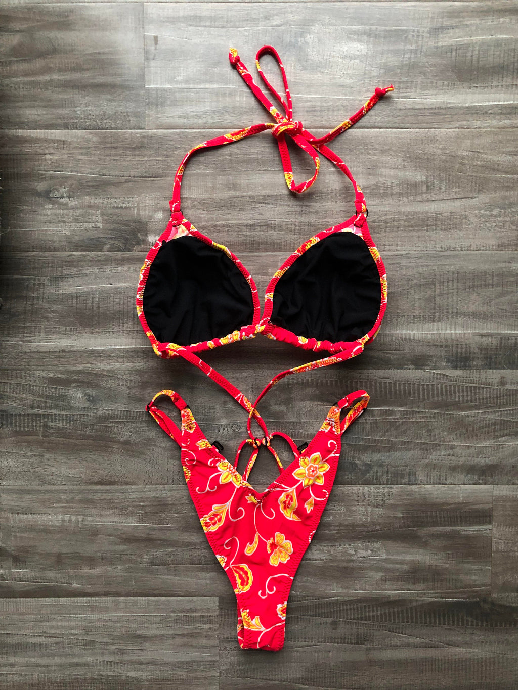 Practice Posing Suit - Red & Yellow Flowers