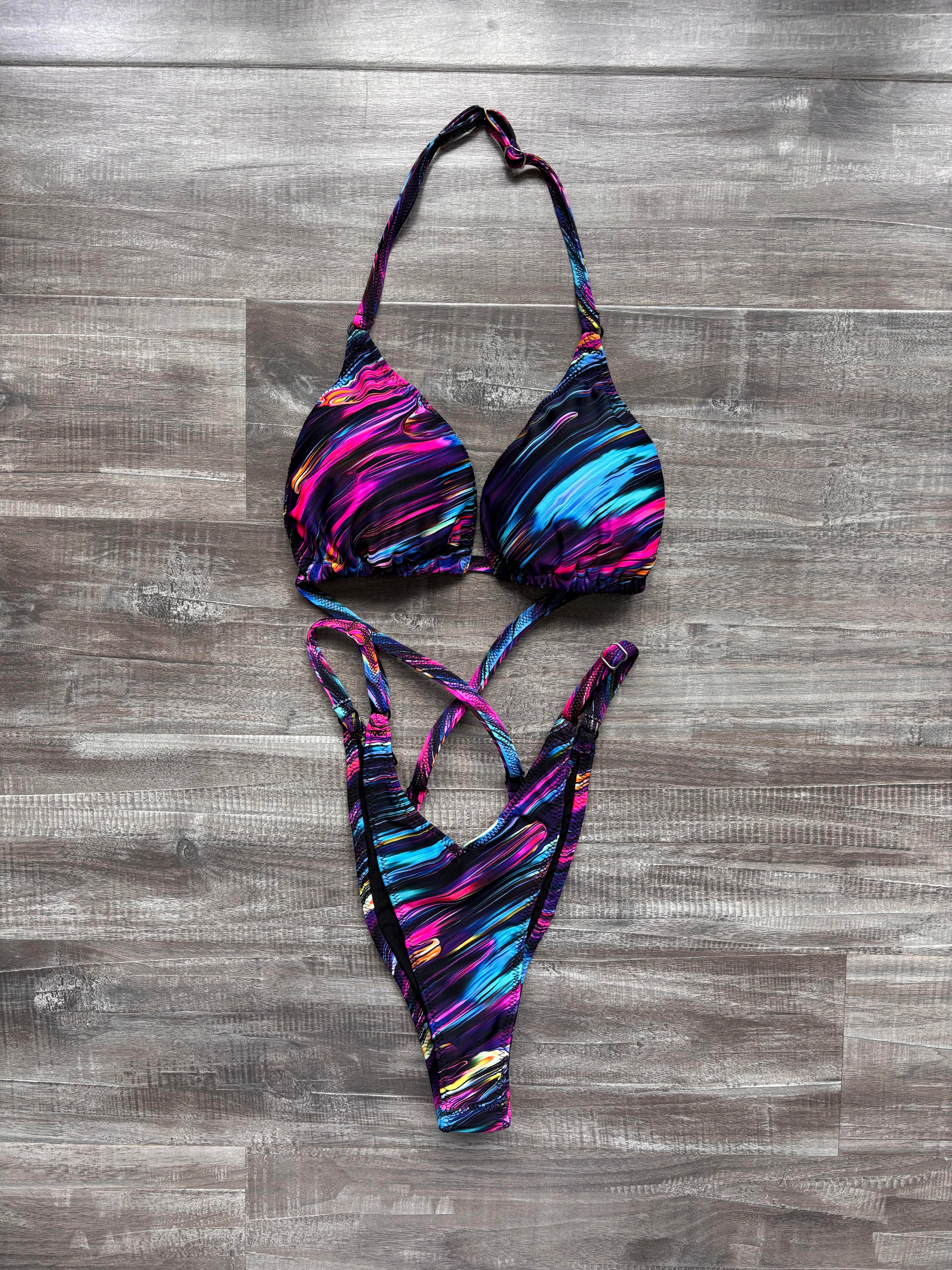 Practice Posing Suit - Neon Melted Crayon
