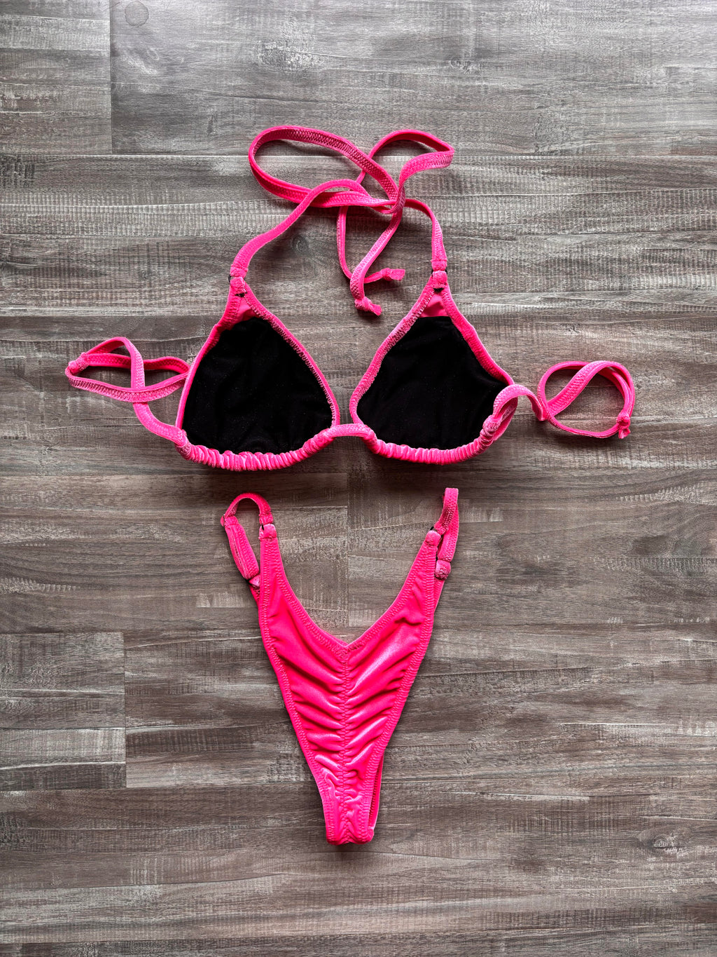 Practice Posing Suit - Neon Pink Velvet