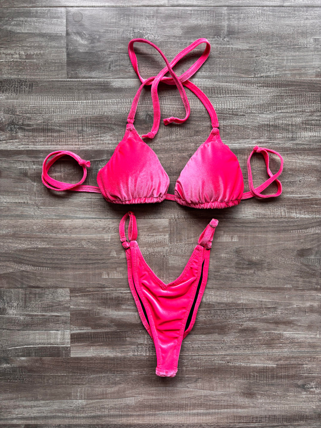 Practice Posing Suit - Neon Pink Velvet