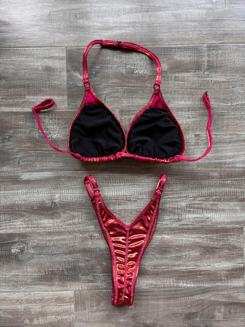 Practice Posing Suit - Sangria Shimmer