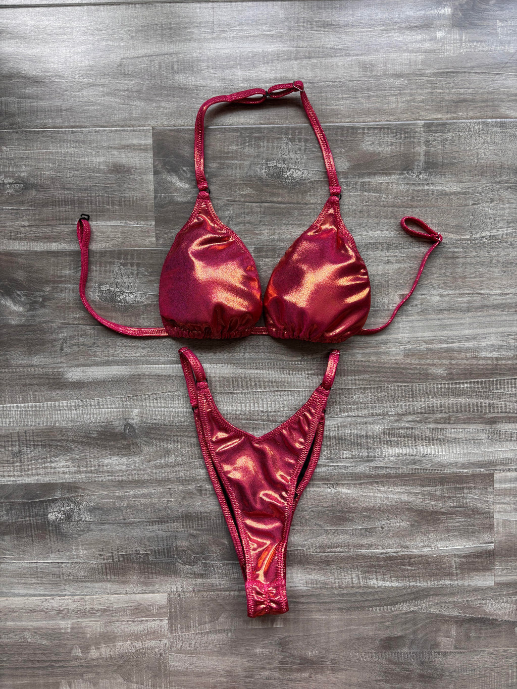 Practice Posing Suit - Sangria Shimmer