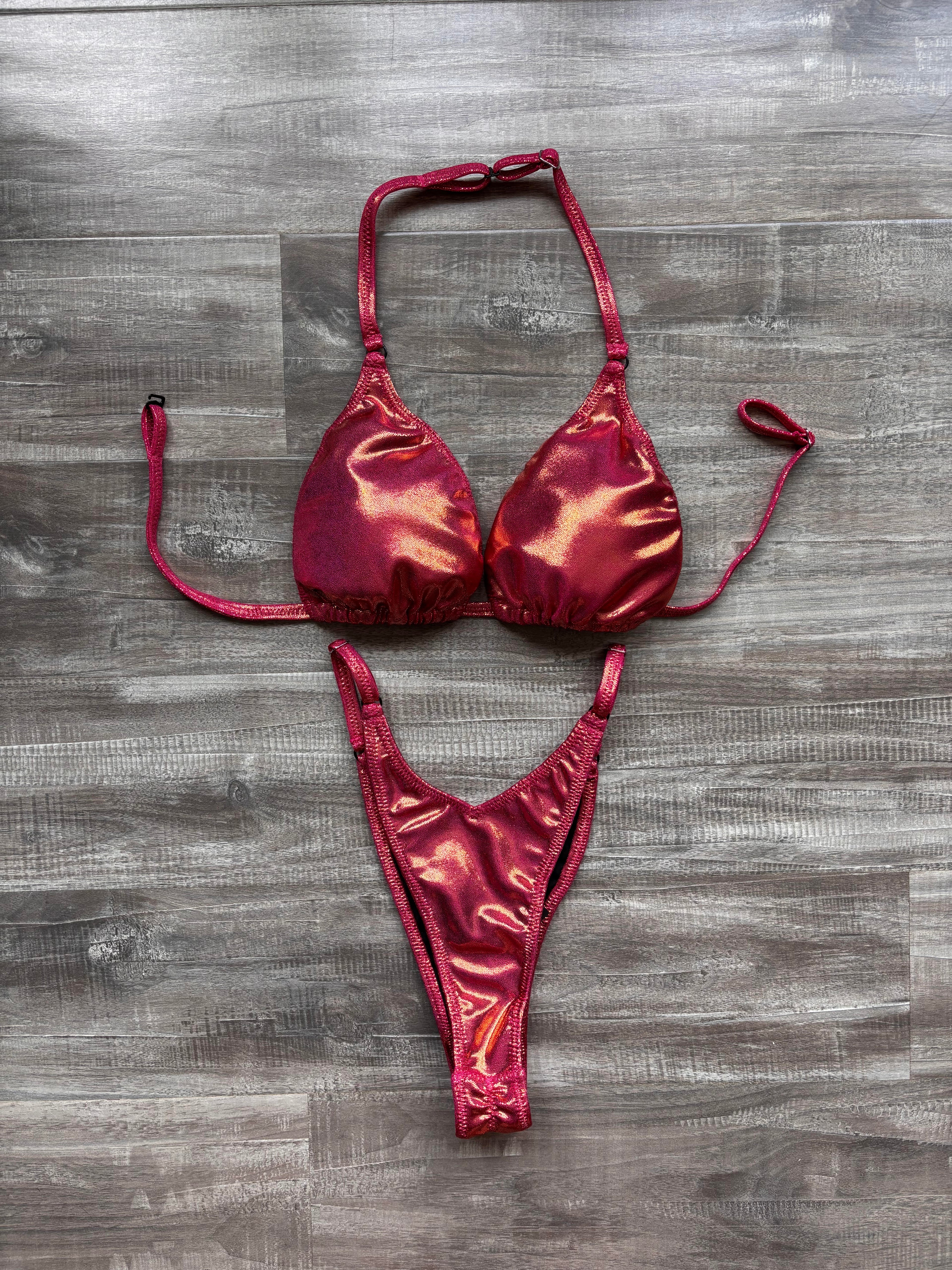 Practice Posing Suit - Sangria Shimmer