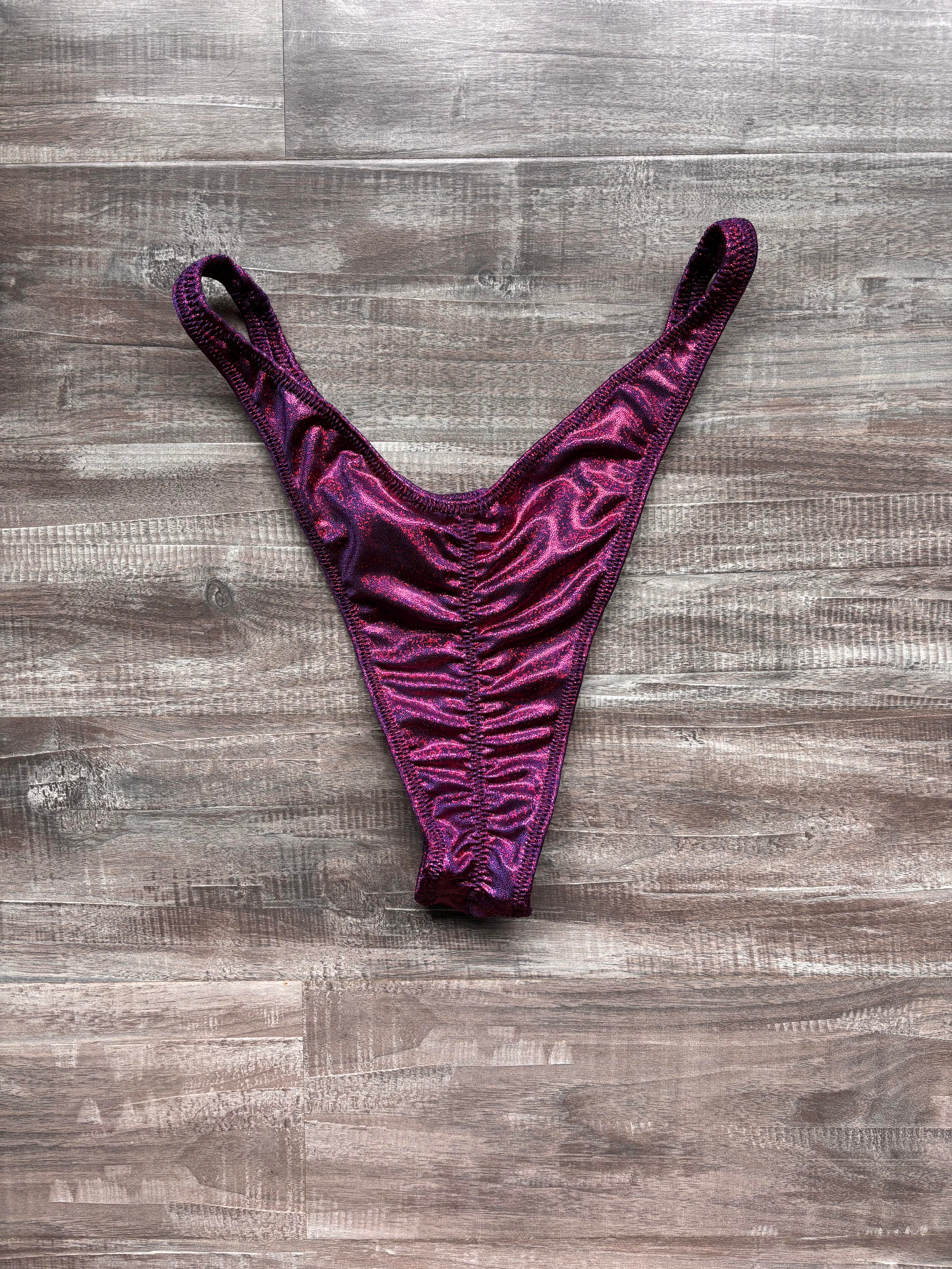 Custom Men's Bodybuilding Competition Trunks - Berry Shimmer