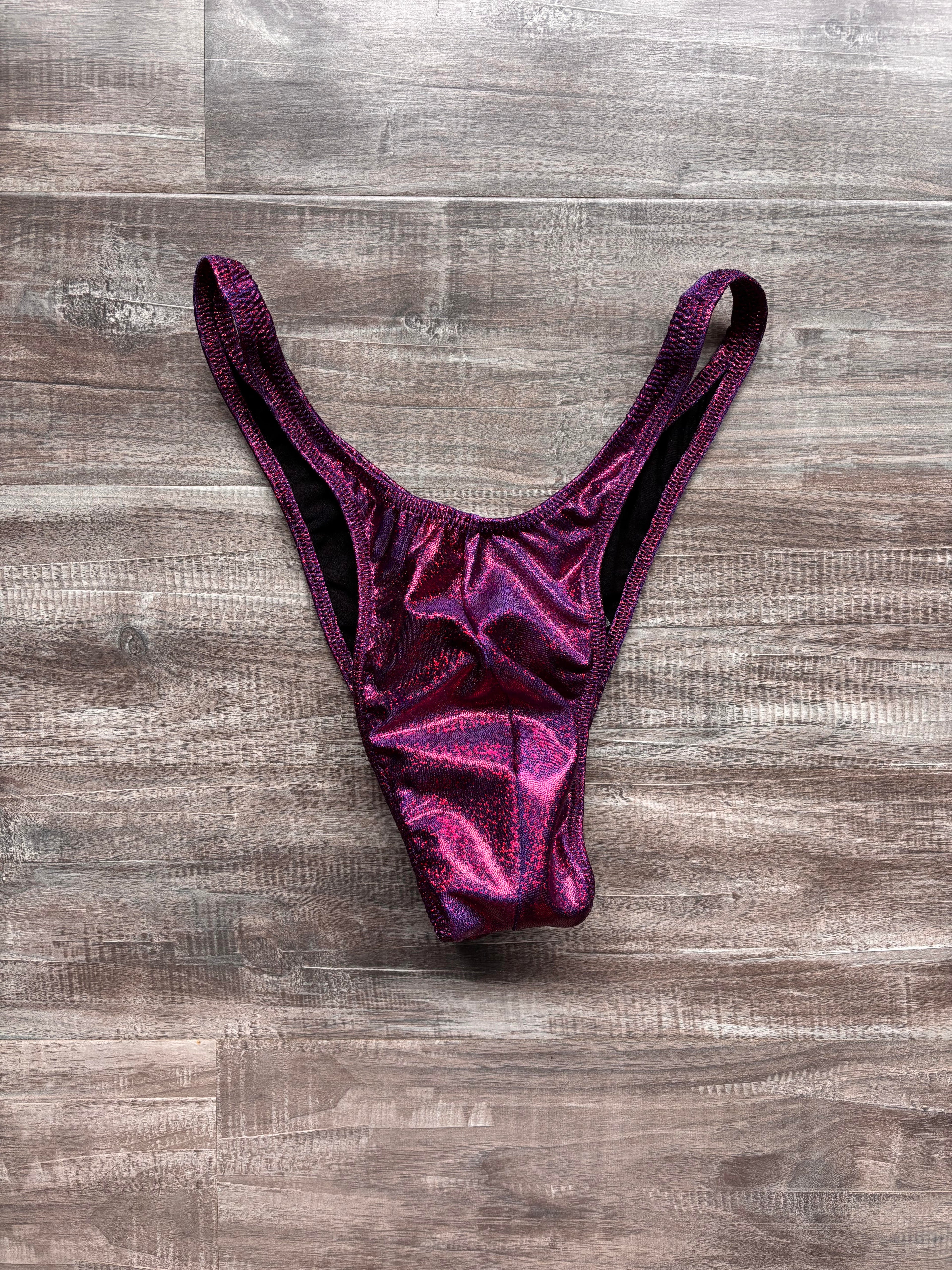 Custom Men's Bodybuilding Competition Trunks - Berry Shimmer