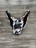 Custom Men's Bodybuilding Competition Trunks - Black & Brown Cow Print