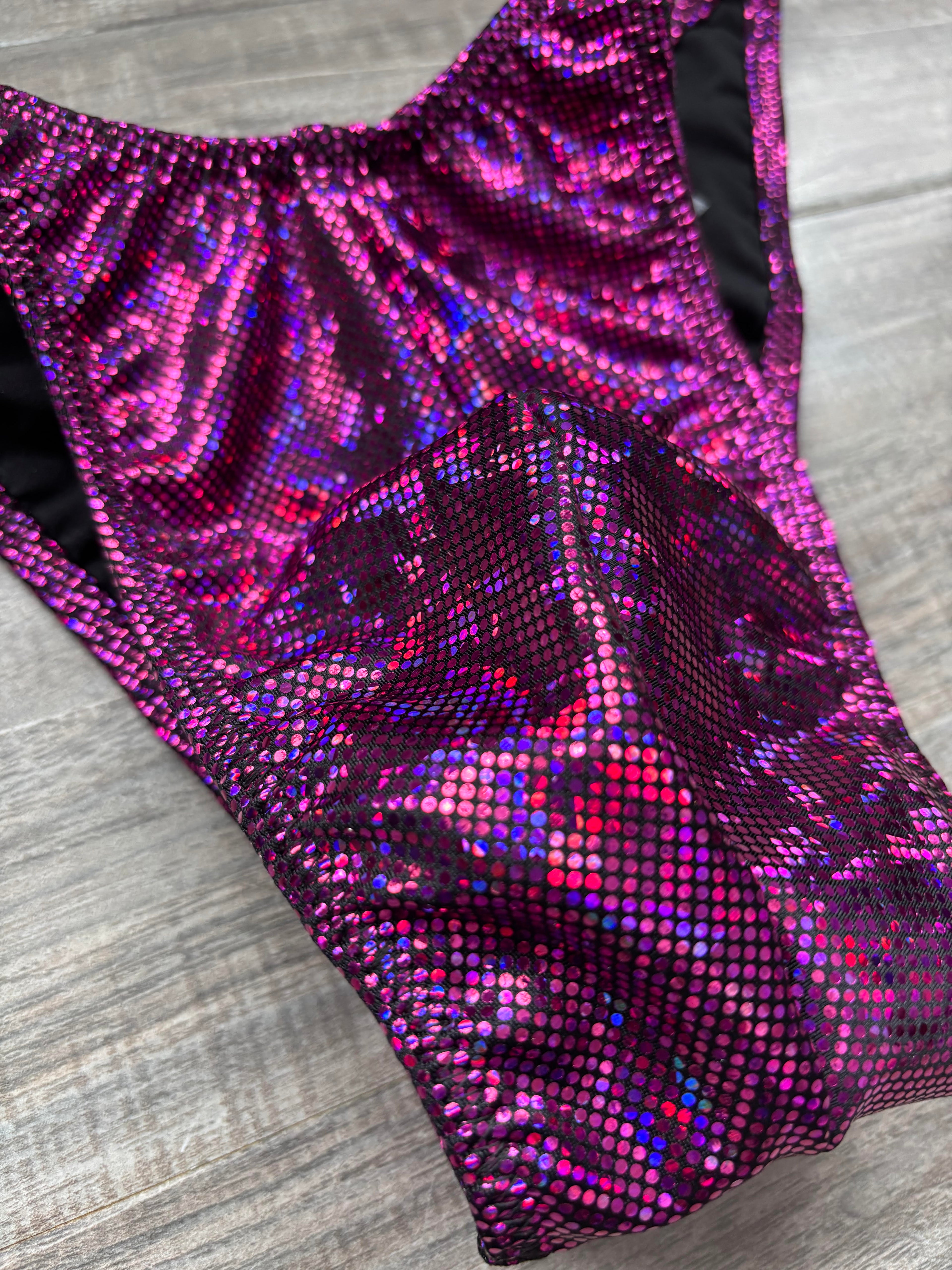 Custom Men's Bodybuilding Competition Trunks - Dark Fuchsia