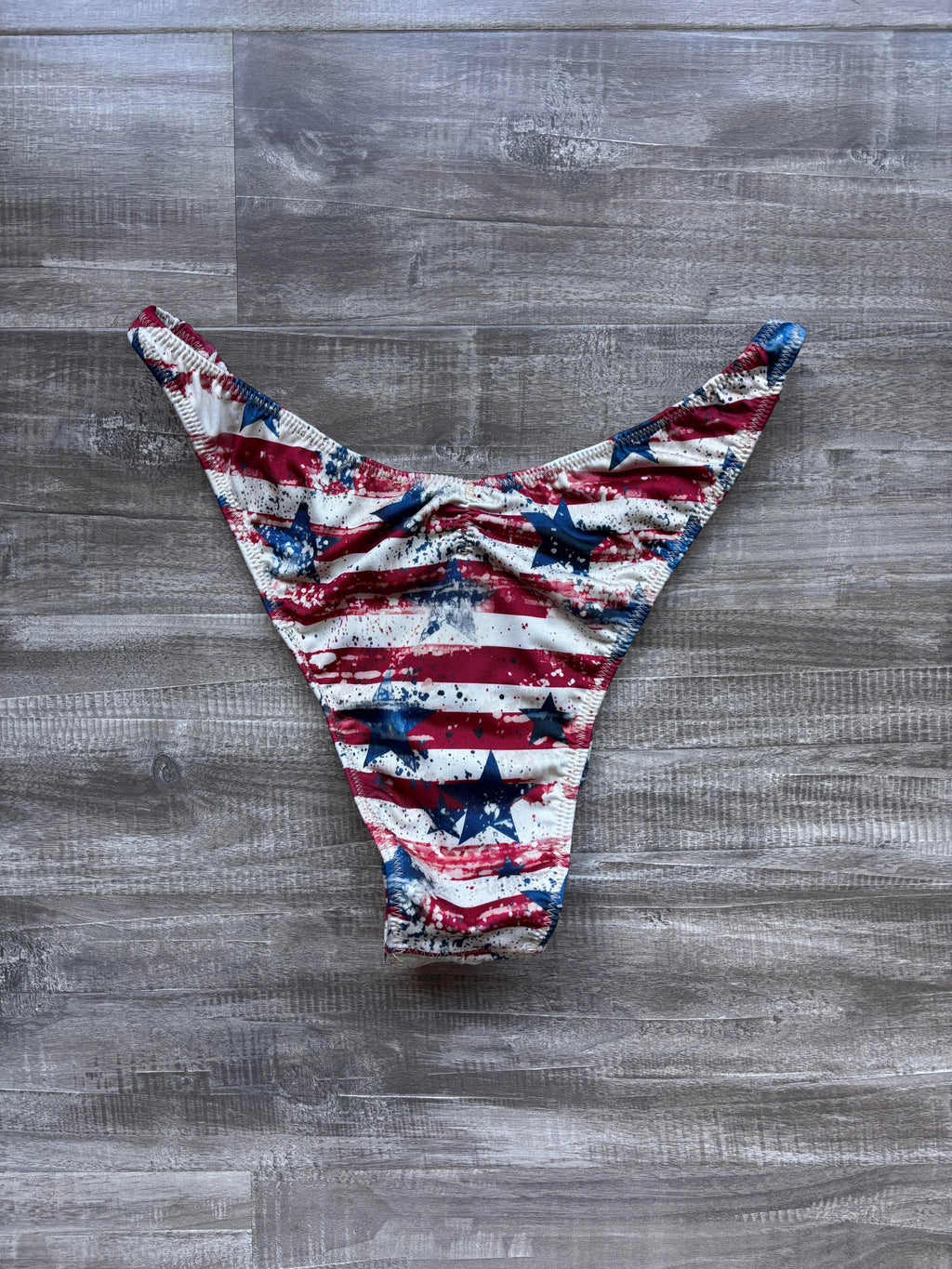 Custom Men's Bodybuilding Competition Trunks - Distressed American Flag