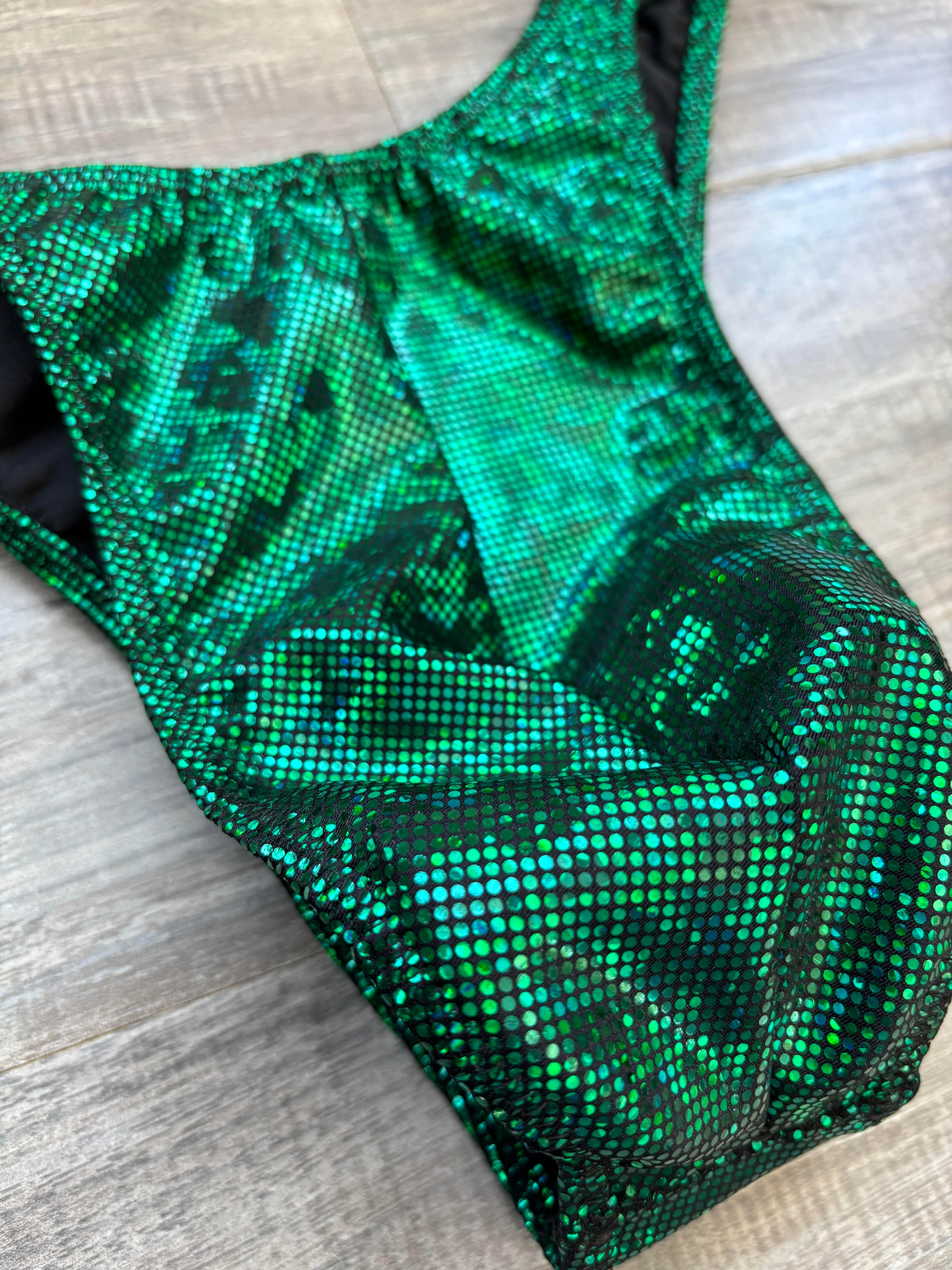 Custom Men's Bodybuilding Competition Trunks - Emerald Green