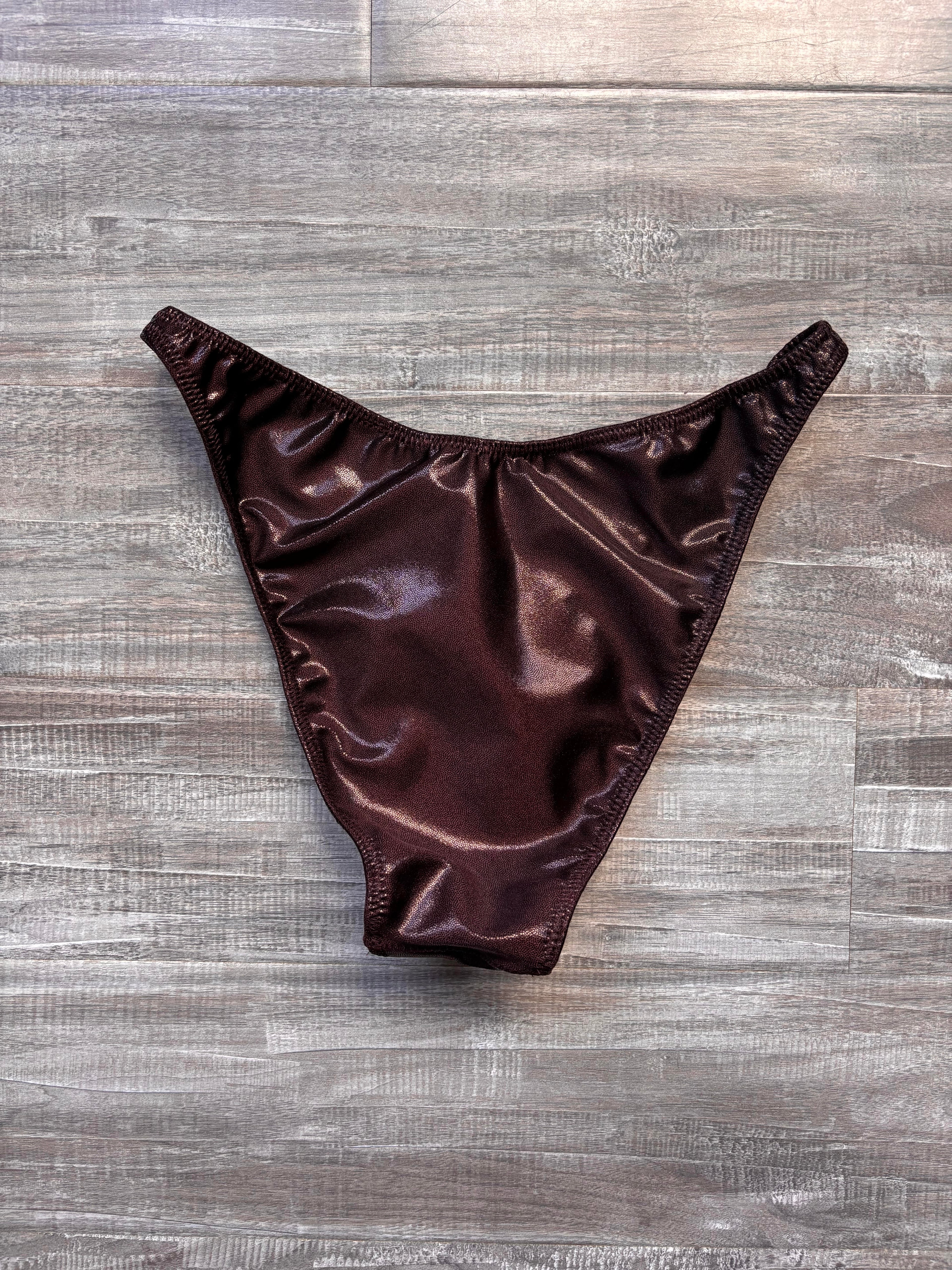 Custom Men's Bodybuilding Competition Trunks - Espresso Shimmer