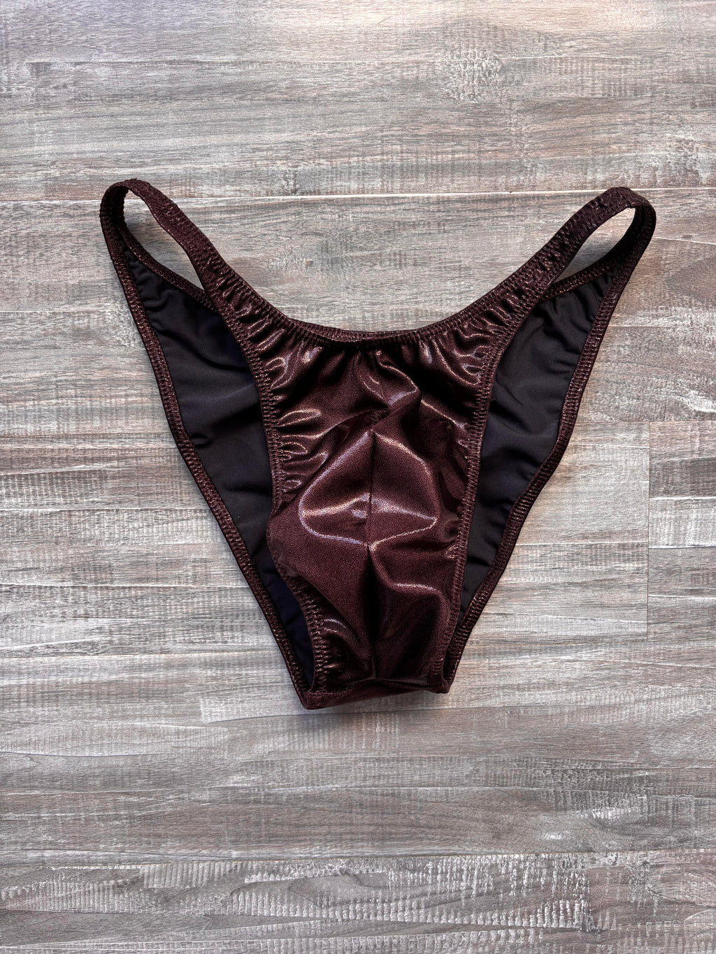 Custom Men's Bodybuilding Competition Trunks - Espresso Shimmer