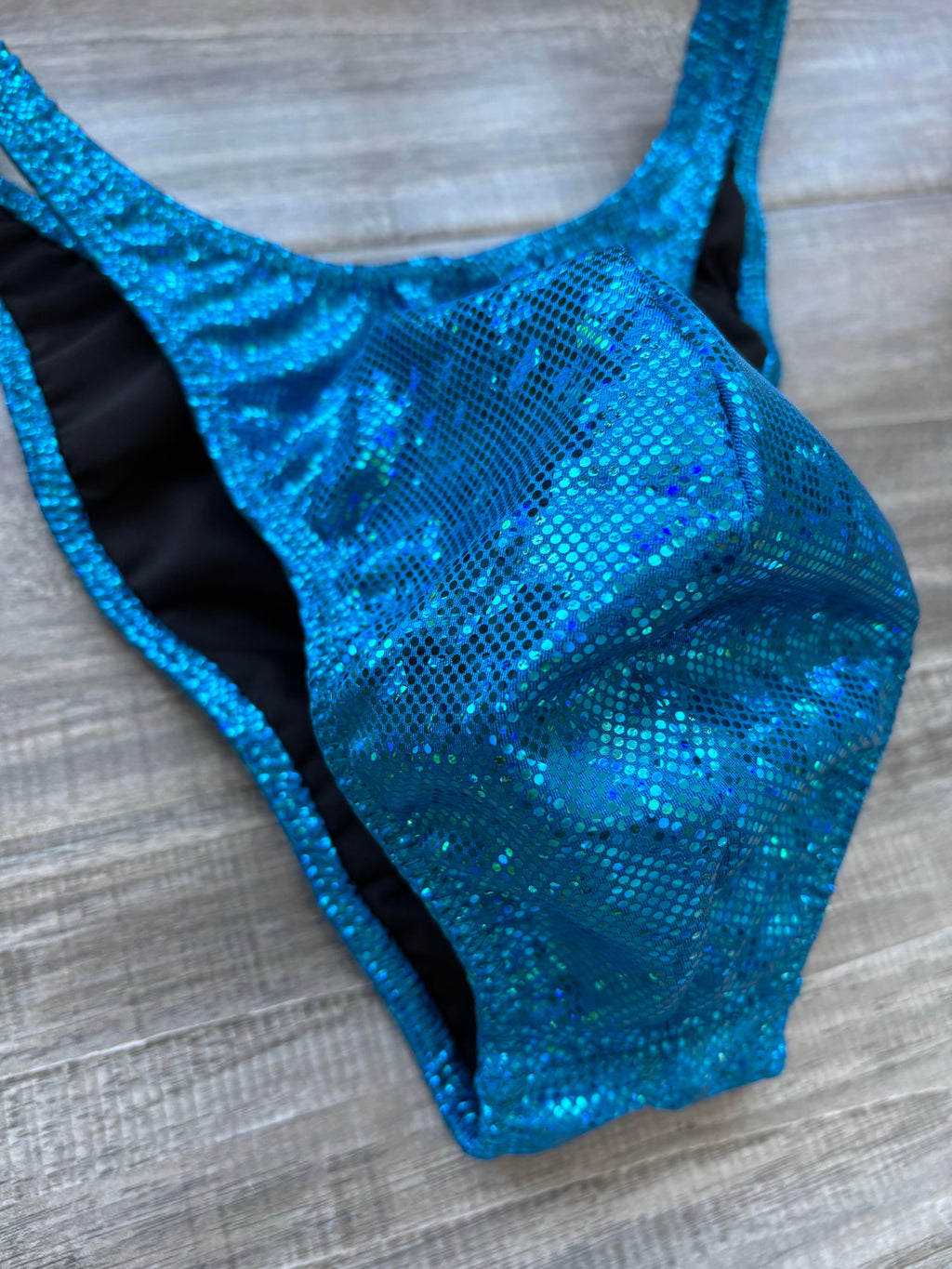 Custom Men's Bodybuilding Competition Trunks - Light Blue