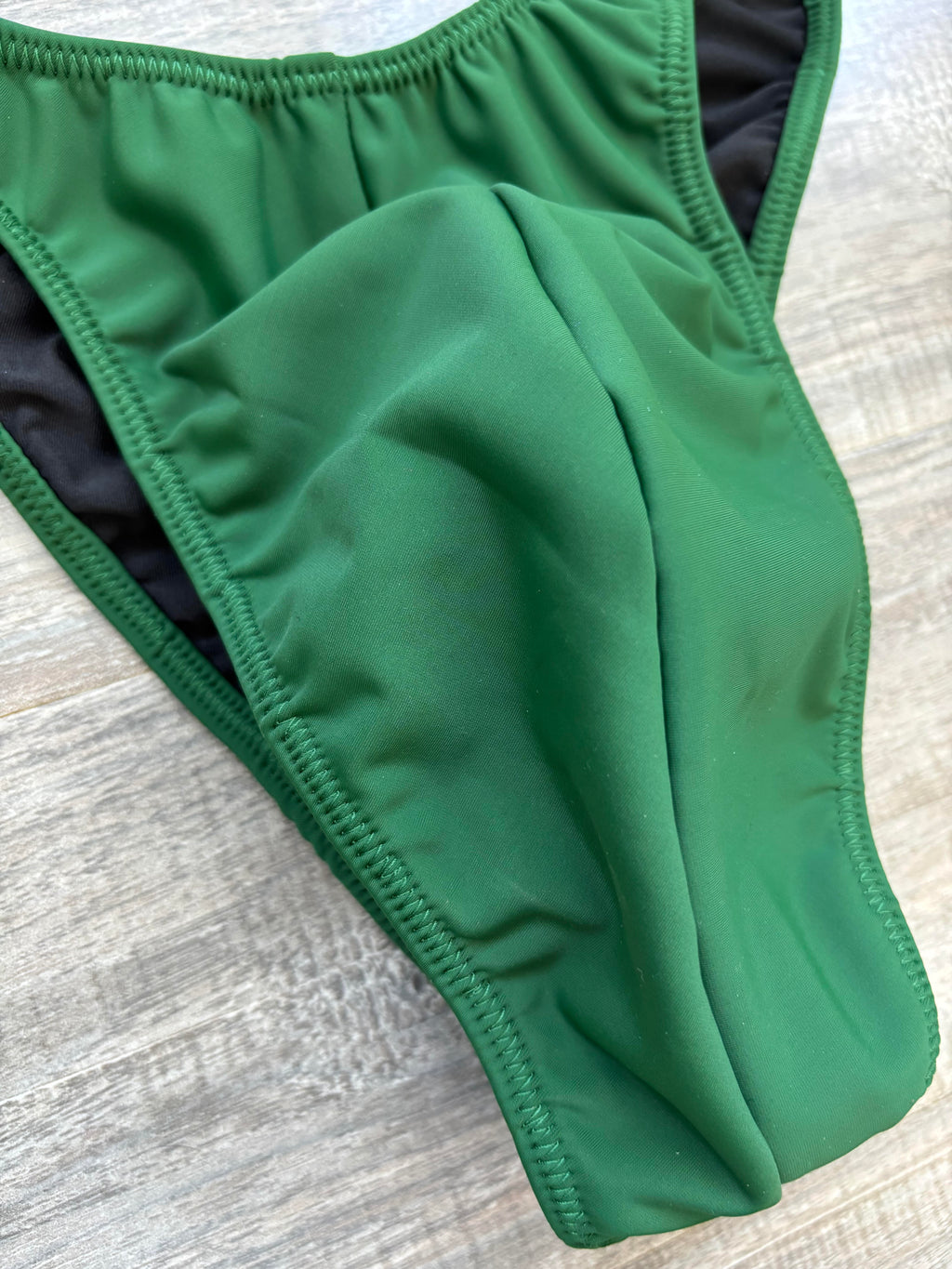 Custom Men's Bodybuilding Competition Trunks - Matte Forest Green