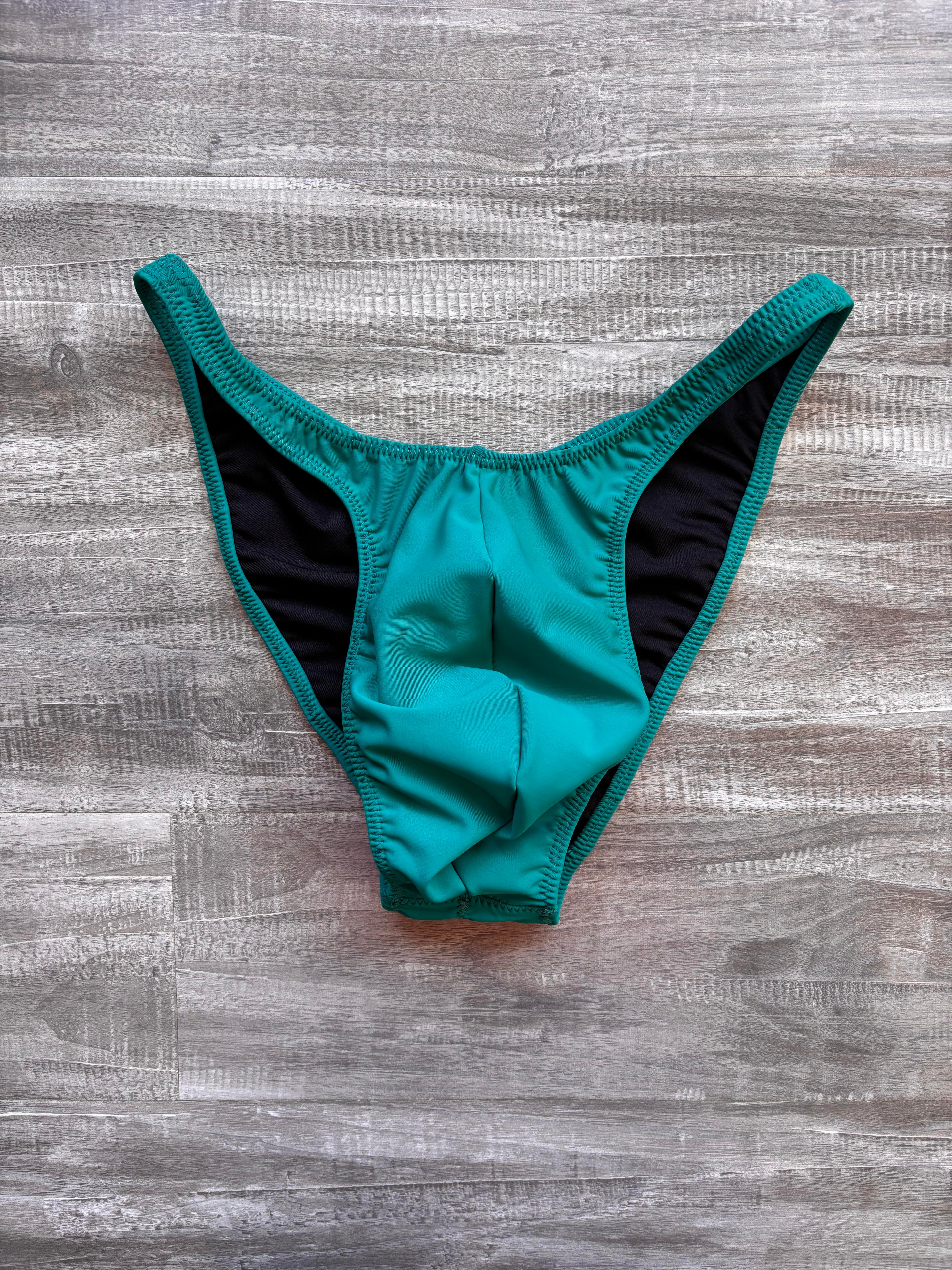 Custom Men's Bodybuilding Competition Trunks - Matte Peacock