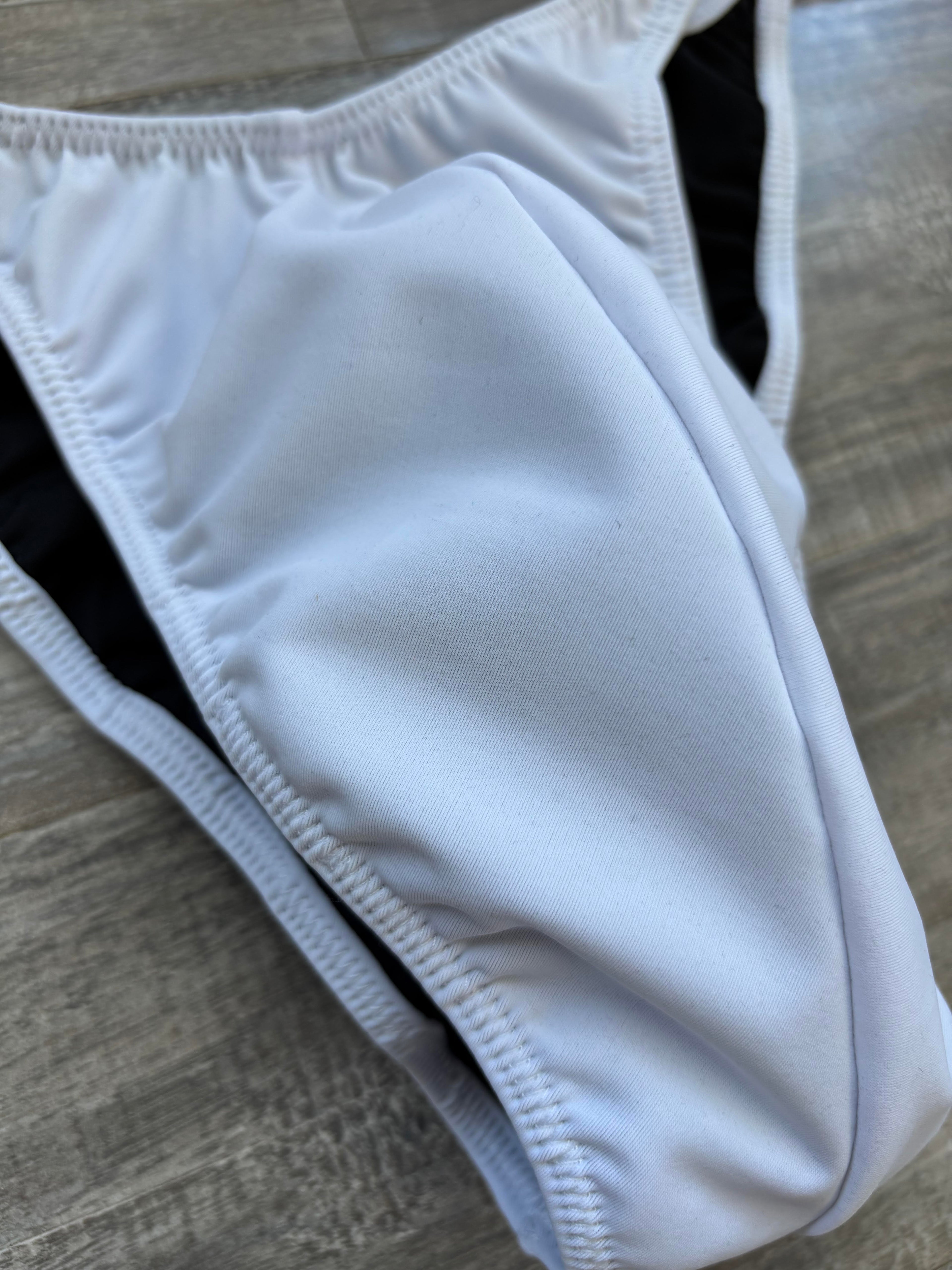 Custom Men's Bodybuilding Competition Trunks - Matte White