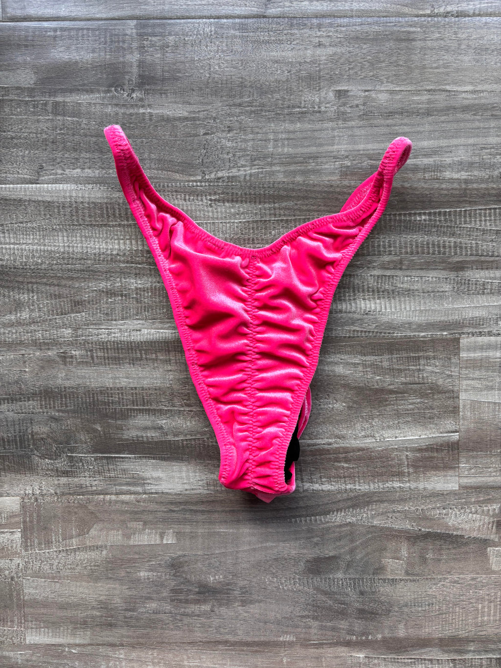 Custom Men's Bodybuilding Competition Trunks - Neon Pink Velvet