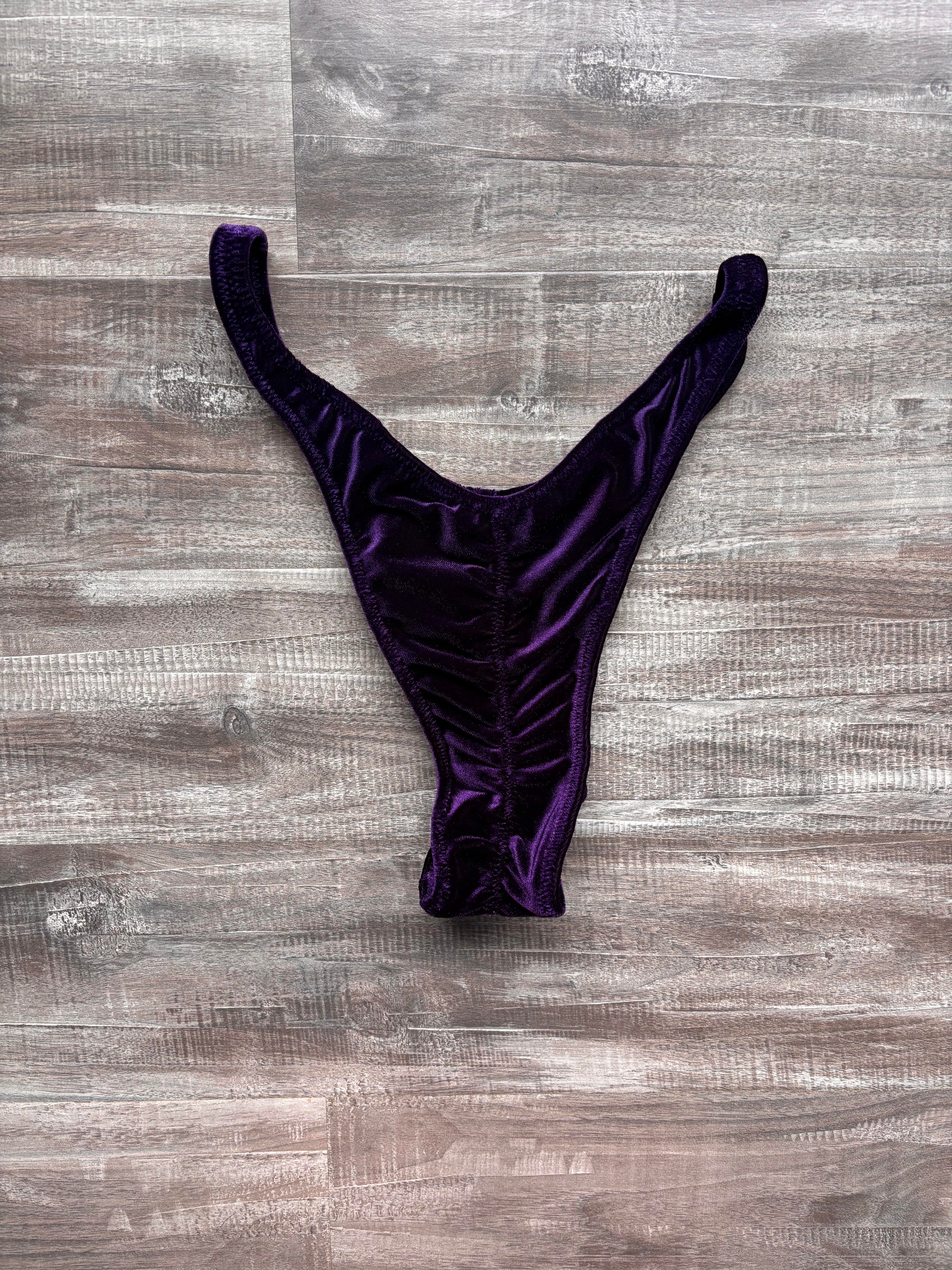 Custom Men's Bodybuilding Competition Trunks - Purple Velvet