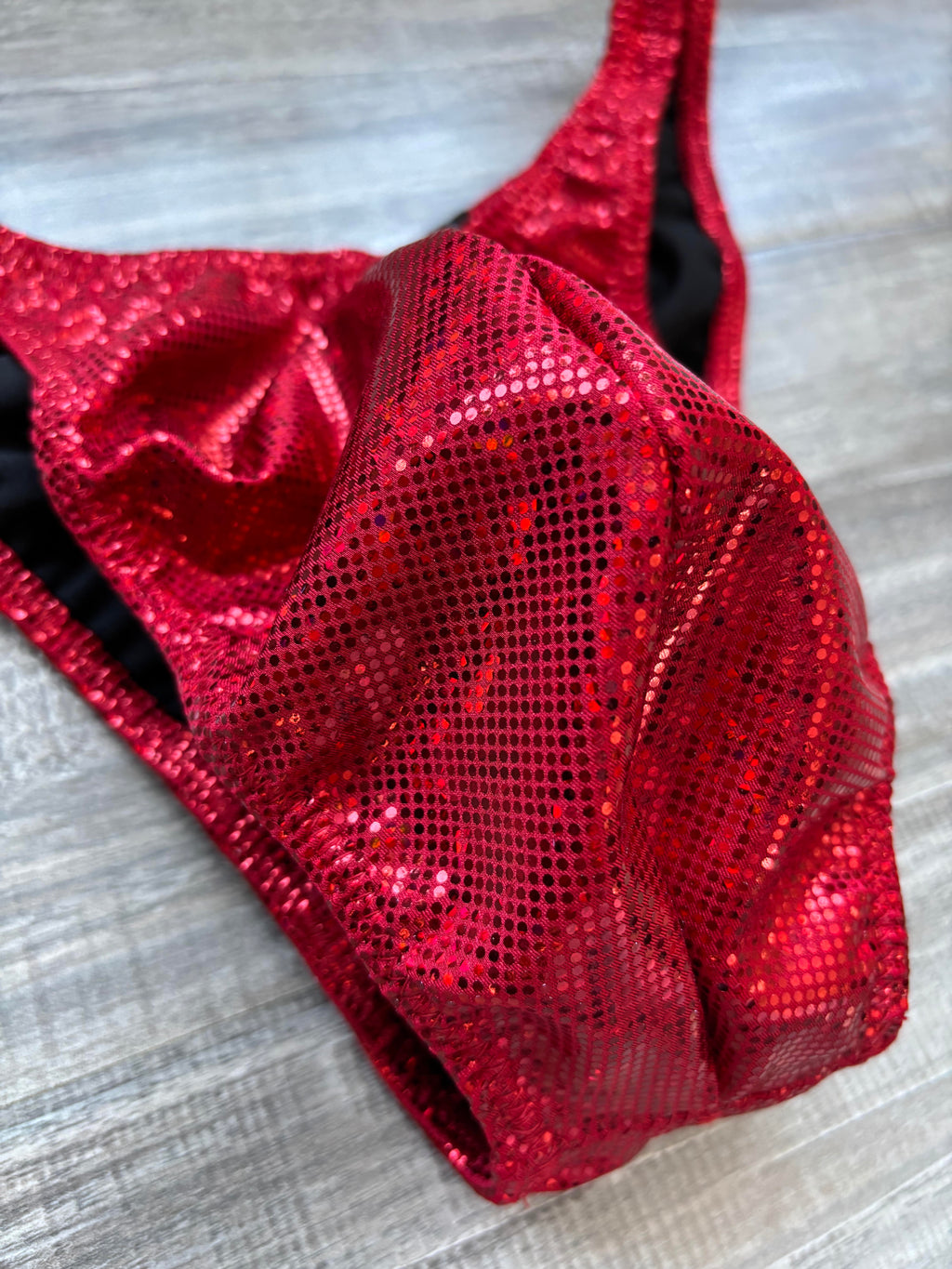Custom Men's Bodybuilding Competition Trunks - Bright Red