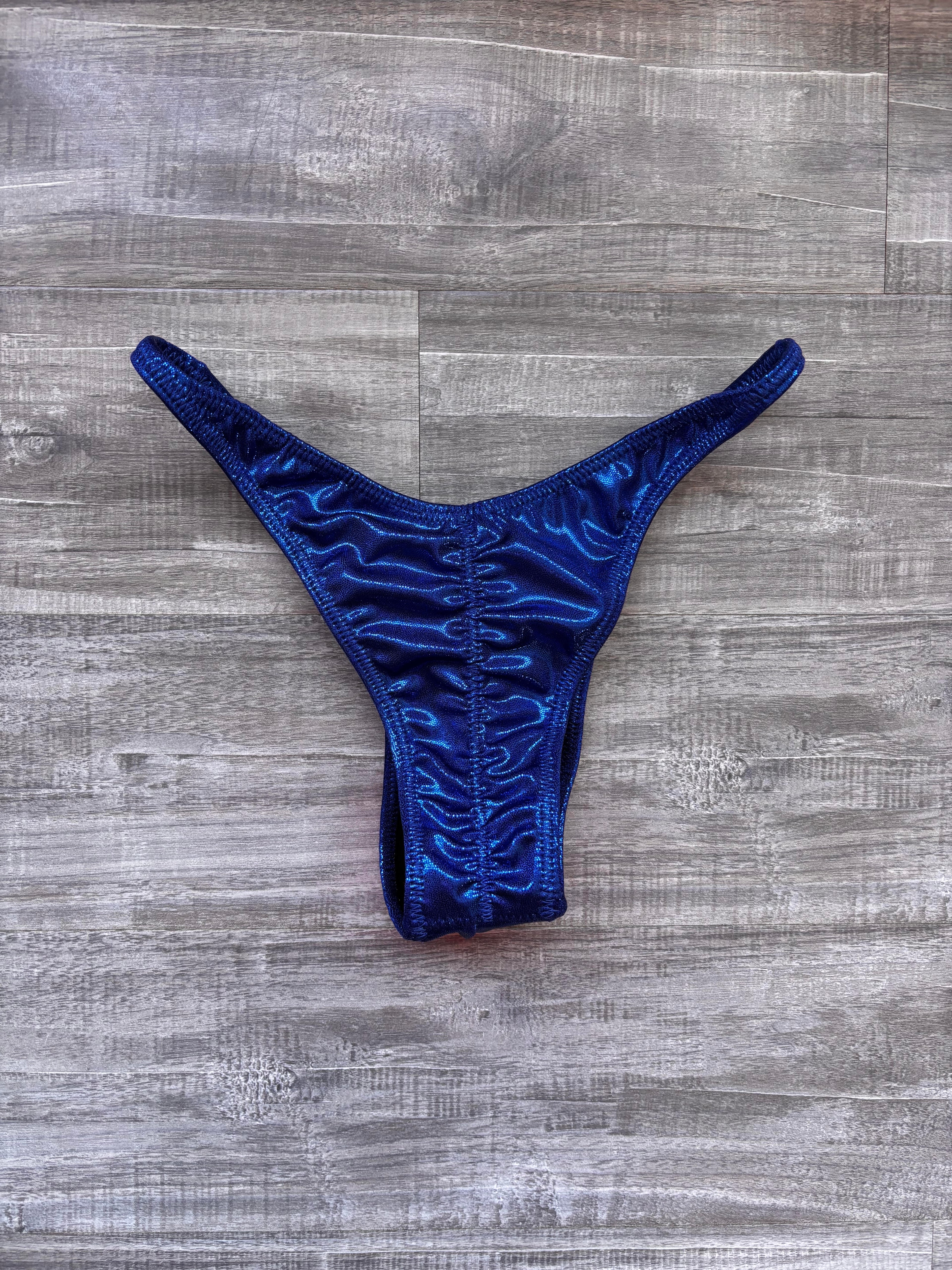 Custom Men's Bodybuilding Competition Trunks - Royal Blue Shimmer