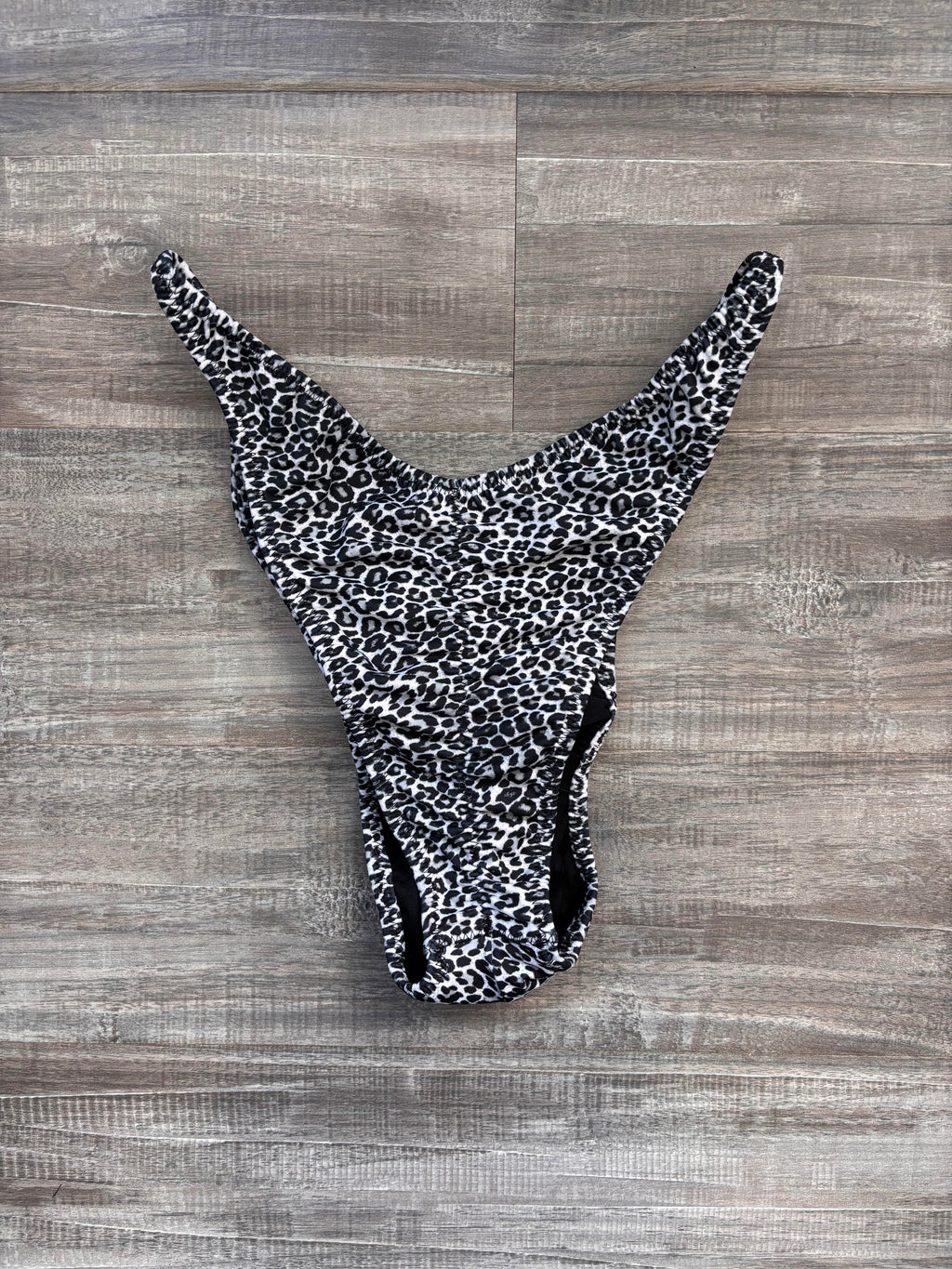 Custom Men's Bodybuilding Competition Trunks - Snow Leopard