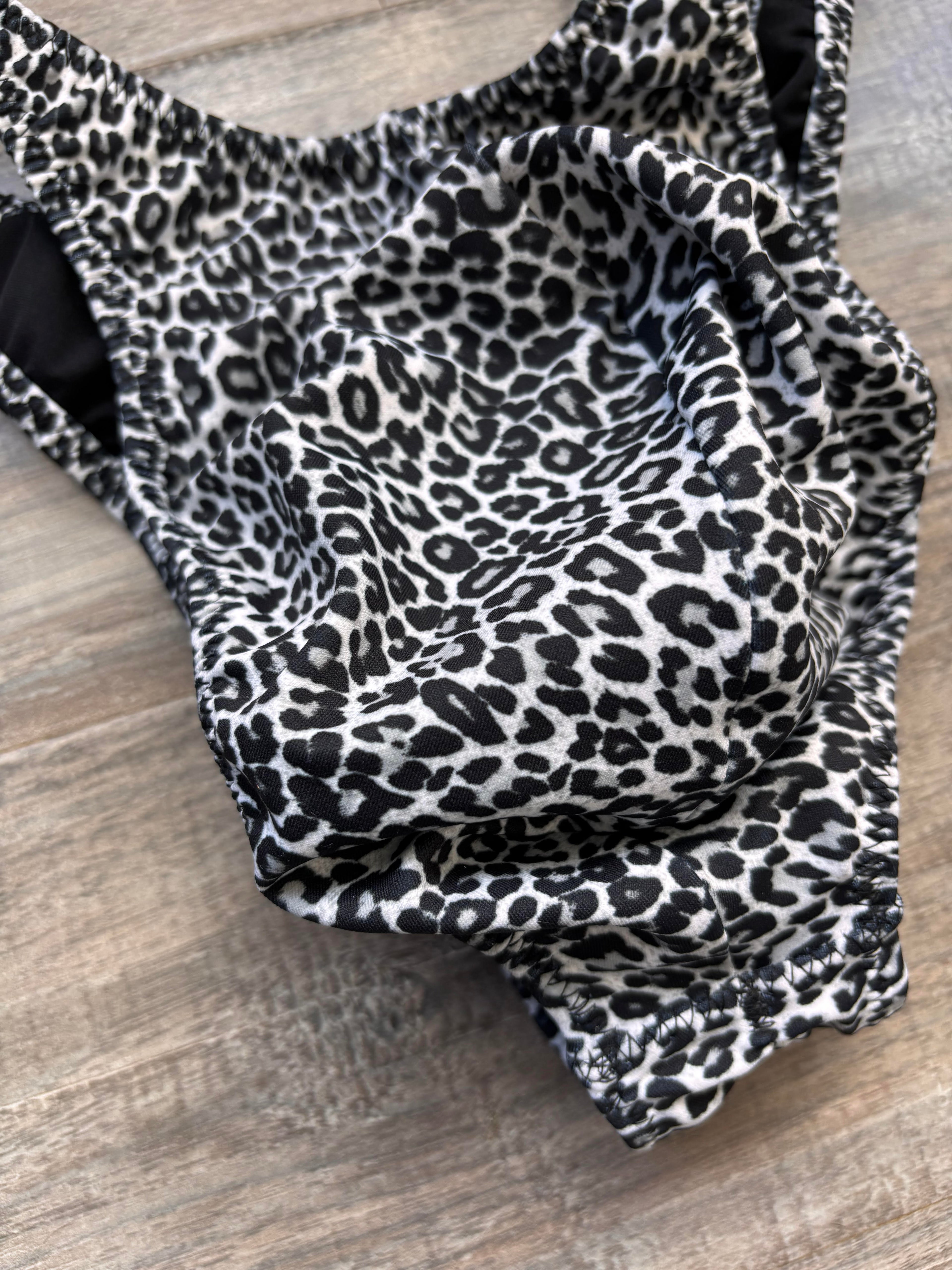 Custom Men's Bodybuilding Competition Trunks - Snow Leopard