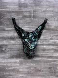 Custom Men's Bodybuilding Competition Trunks - Teal Distressed Velvet