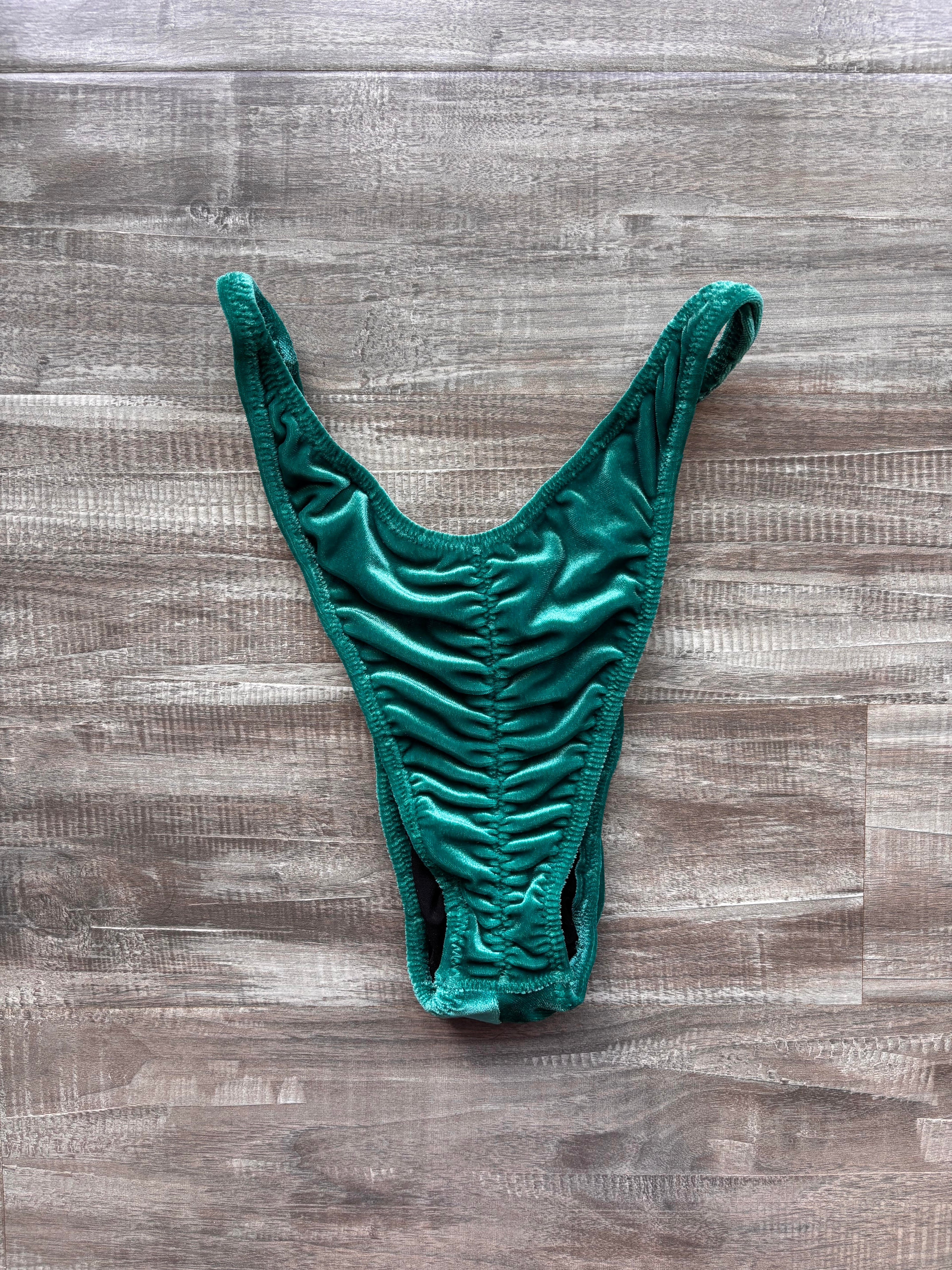 Custom Men's Bodybuilding Competition Trunks - Teal Velvet
