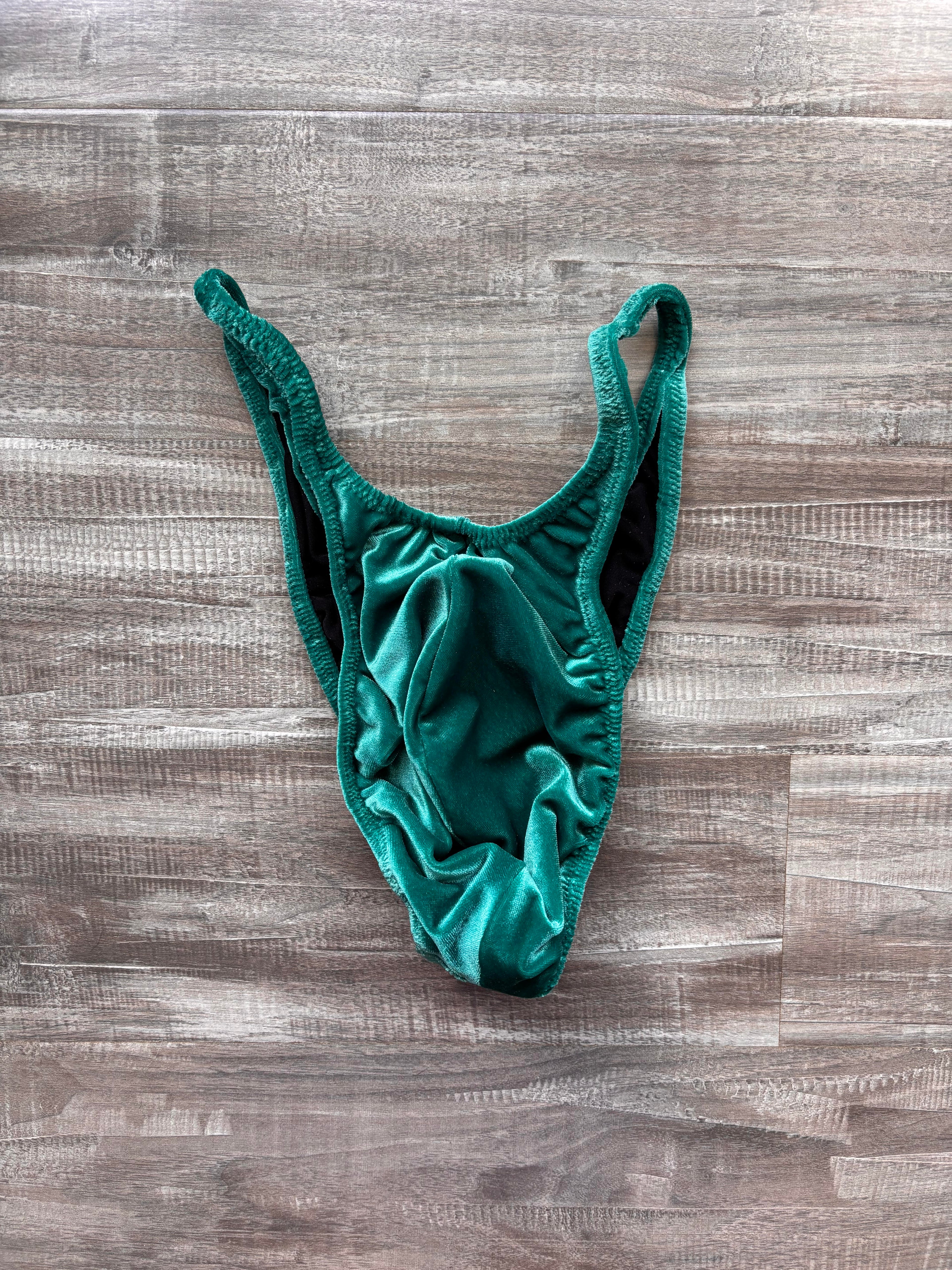 Custom Men's Bodybuilding Competition Trunks - Teal Velvet