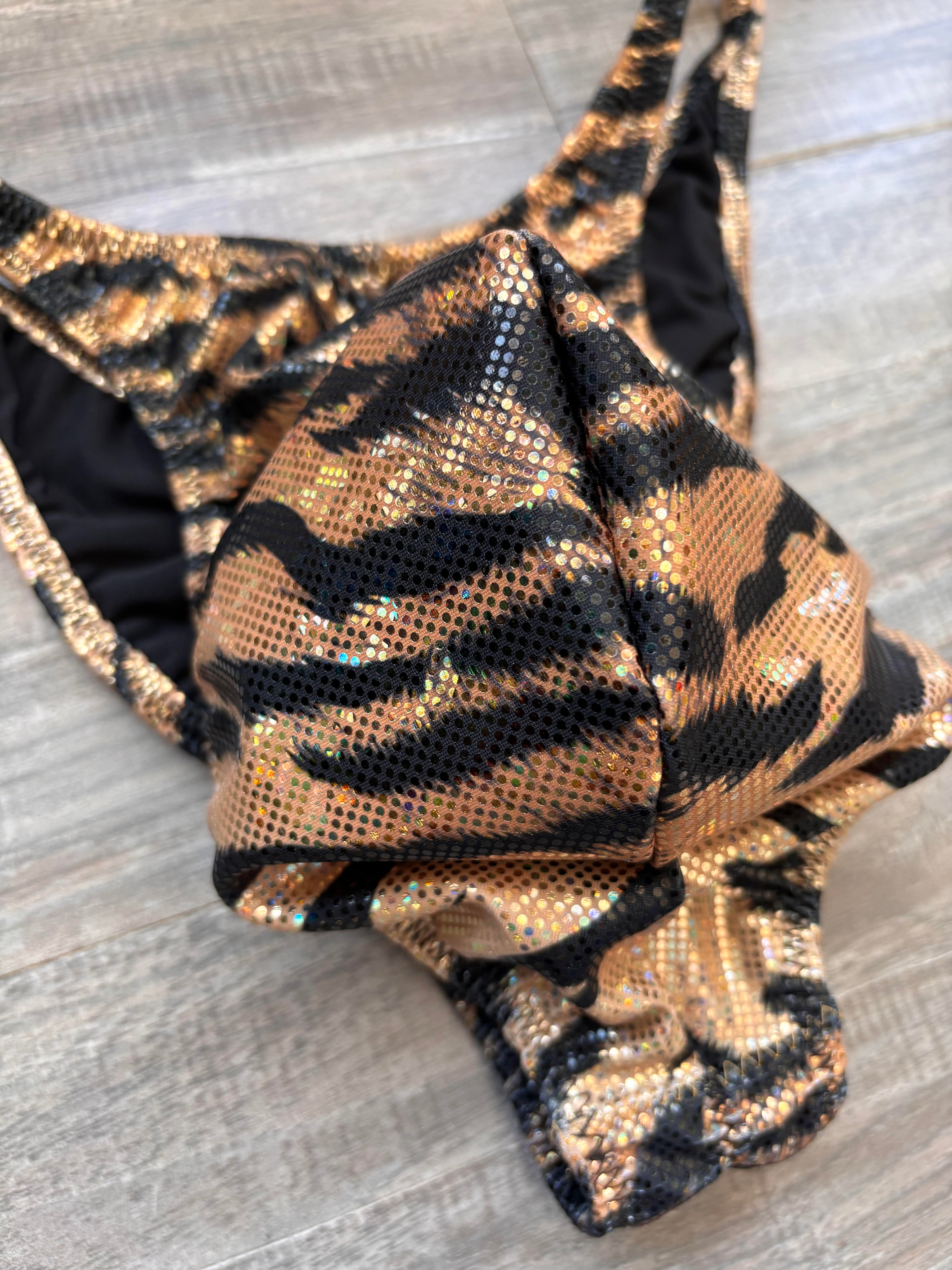 Custom Men's Bodybuilding Competition Trunks - Tiger Striped