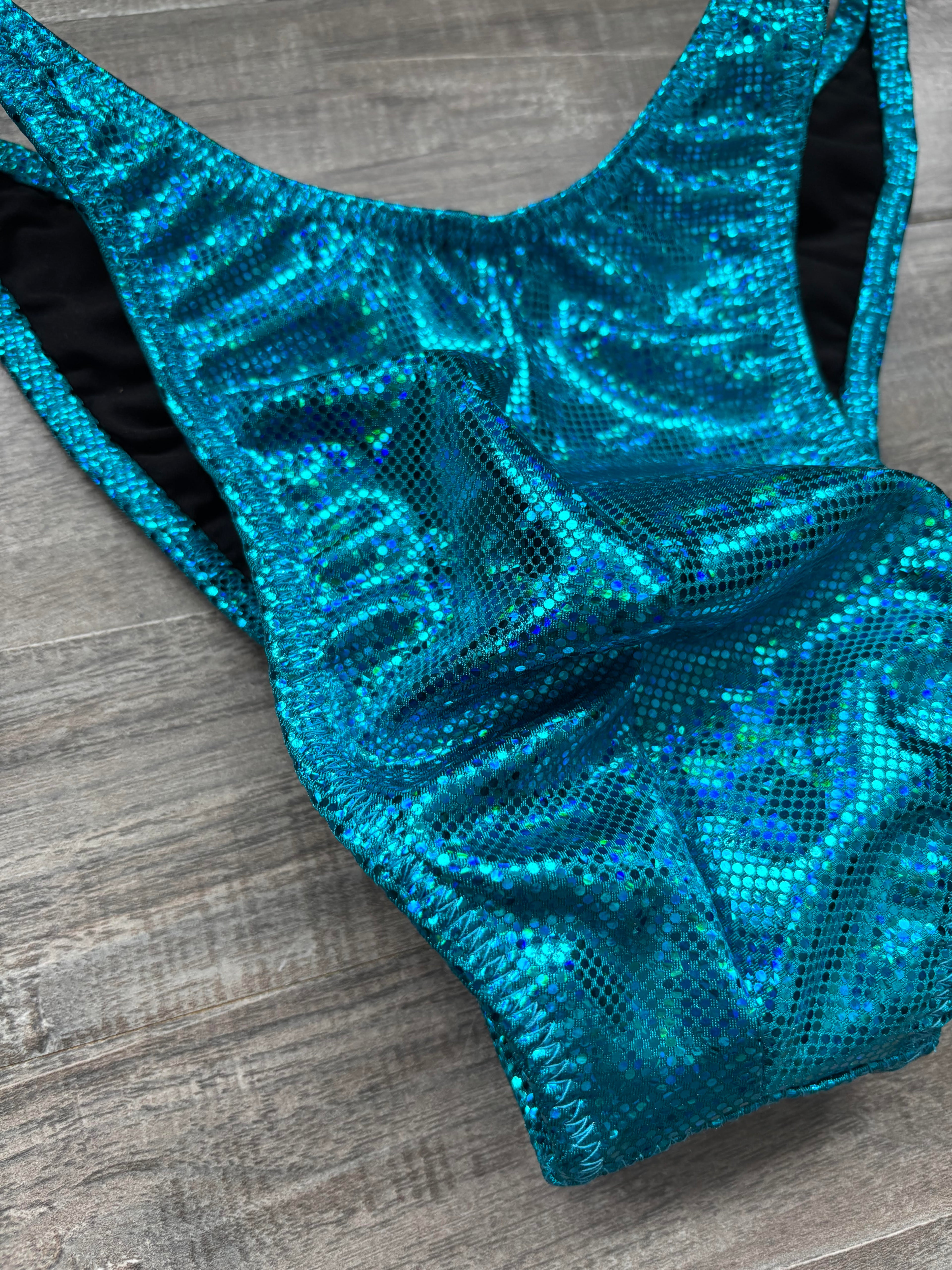 Custom Men's Bodybuilding Competition Trunks - Turquoise