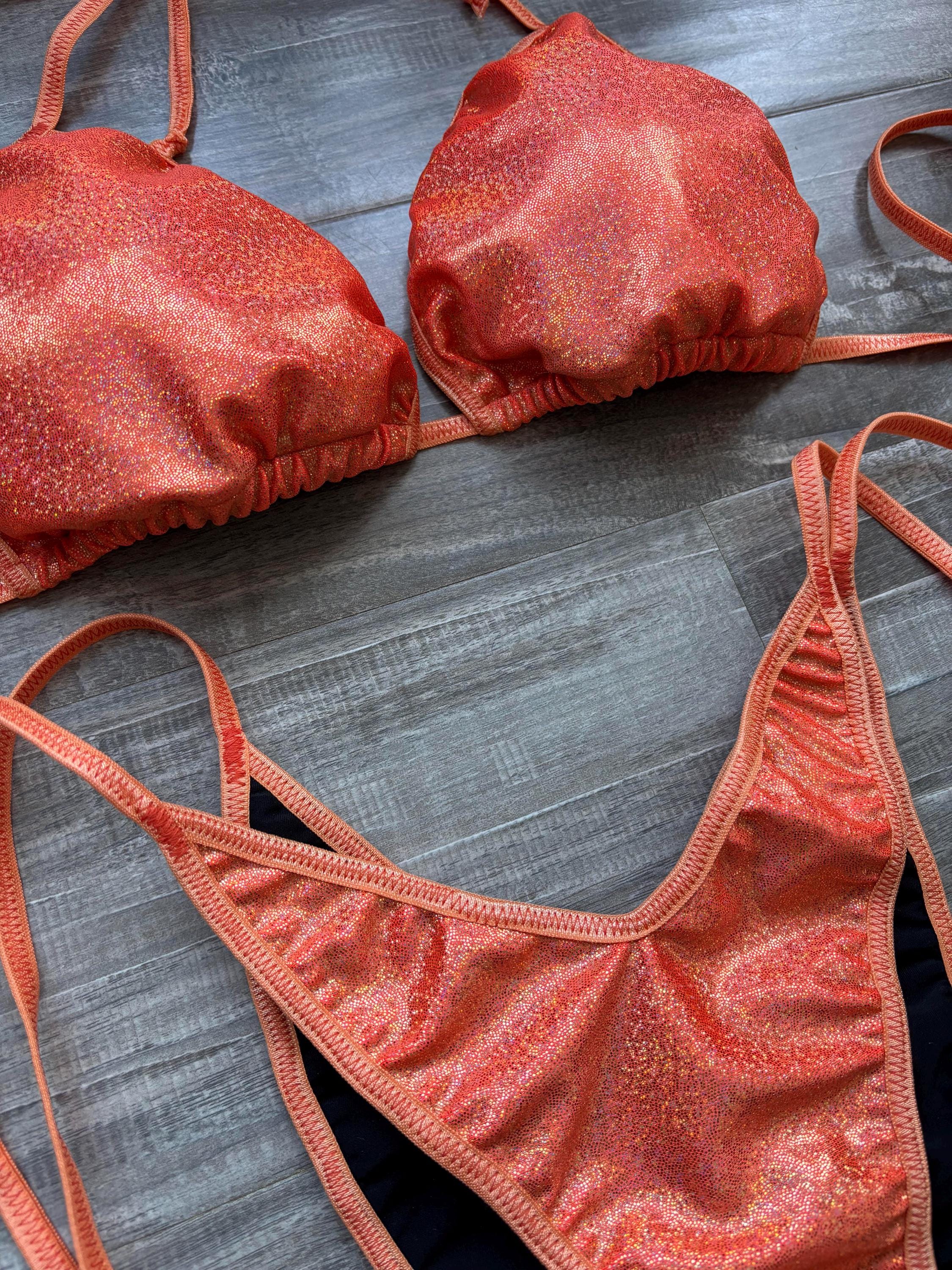 Practice Posing Suit - Orange Shimmer