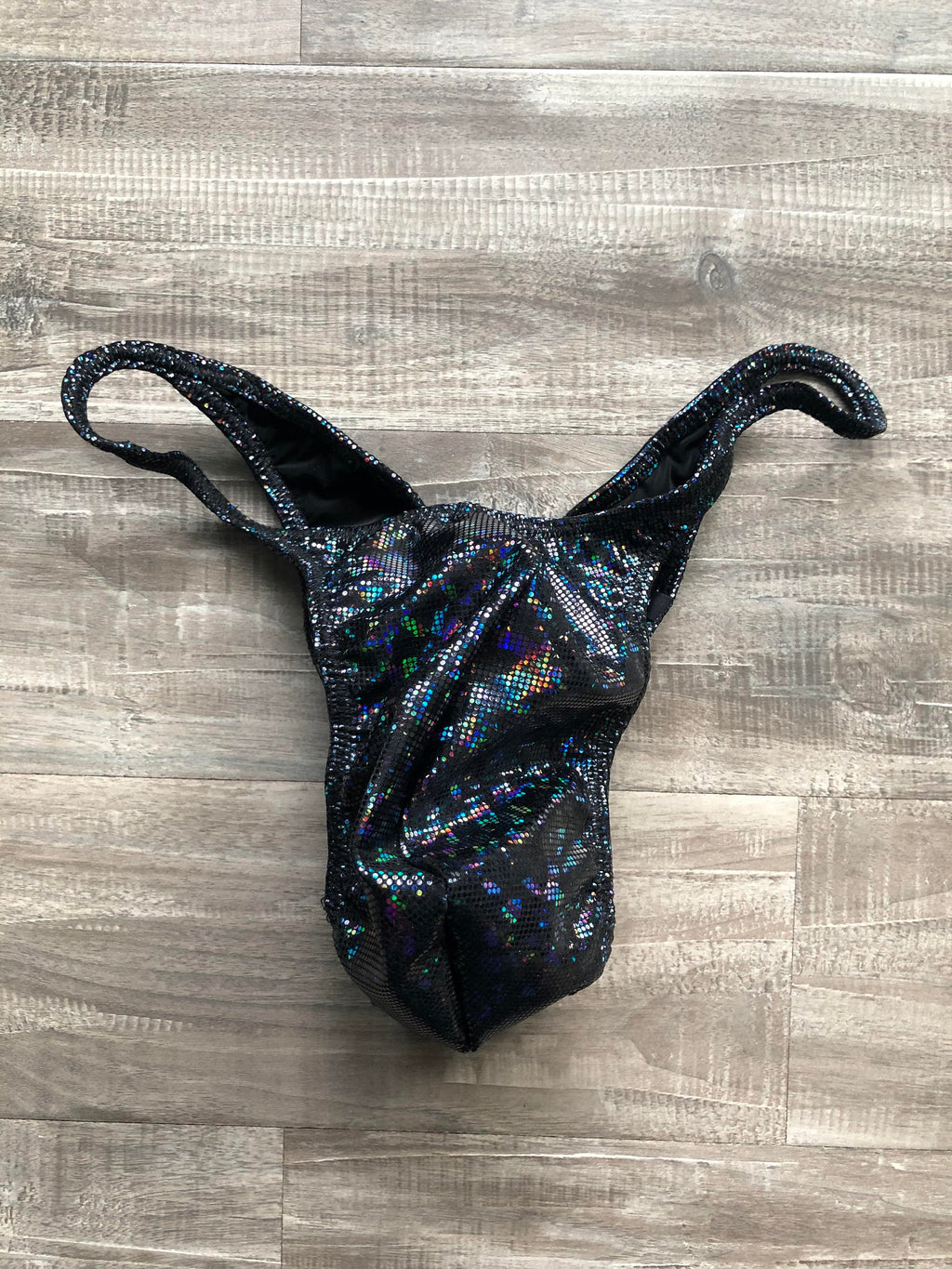 Custom Men's Bodybuilding Competition Trunks - Black Hologram