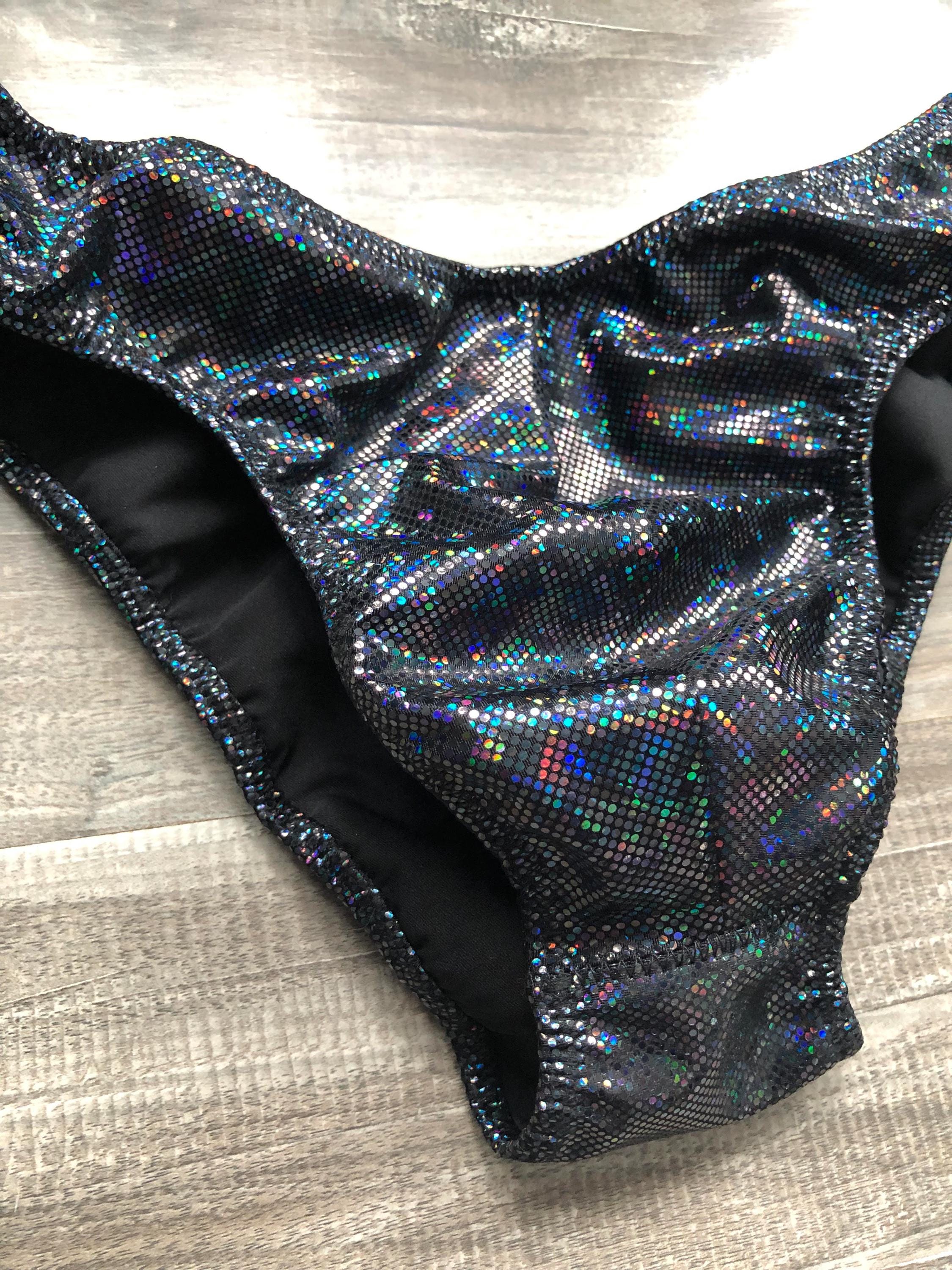 Custom Men's Classic Physique Competition Trunks - Black Hologram