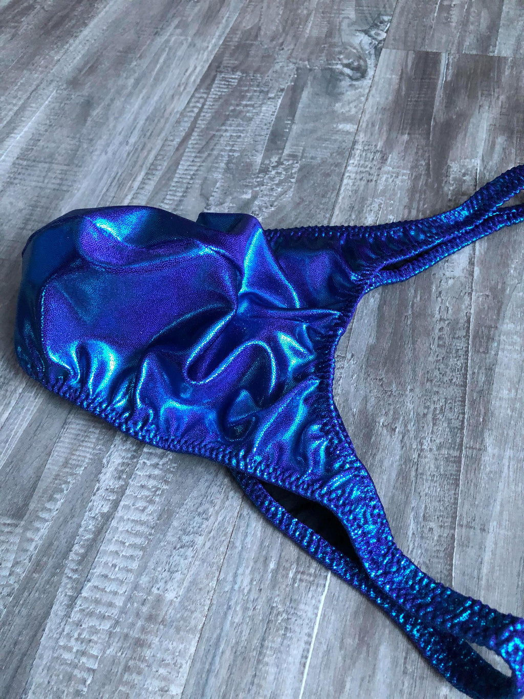 Custom Men's Bodybuilding Competition Trunks - Blue Purple Shimmer