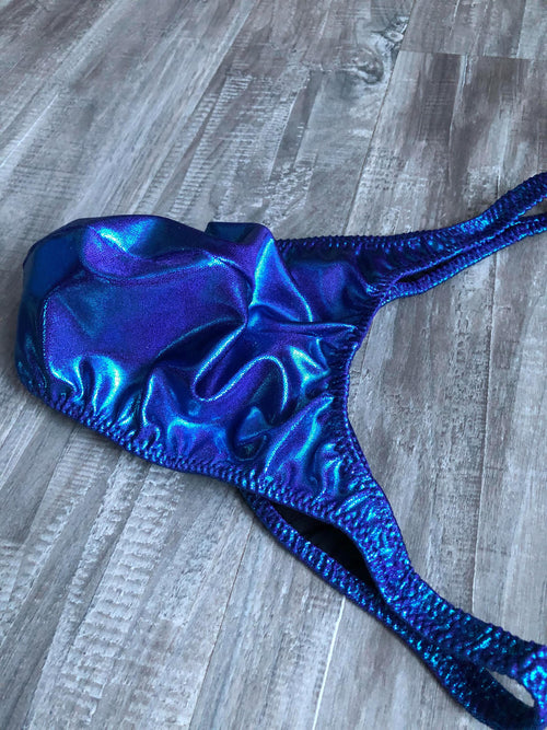 Custom Men's Bodybuilding Competition Trunks - Blue Purple Shimmer