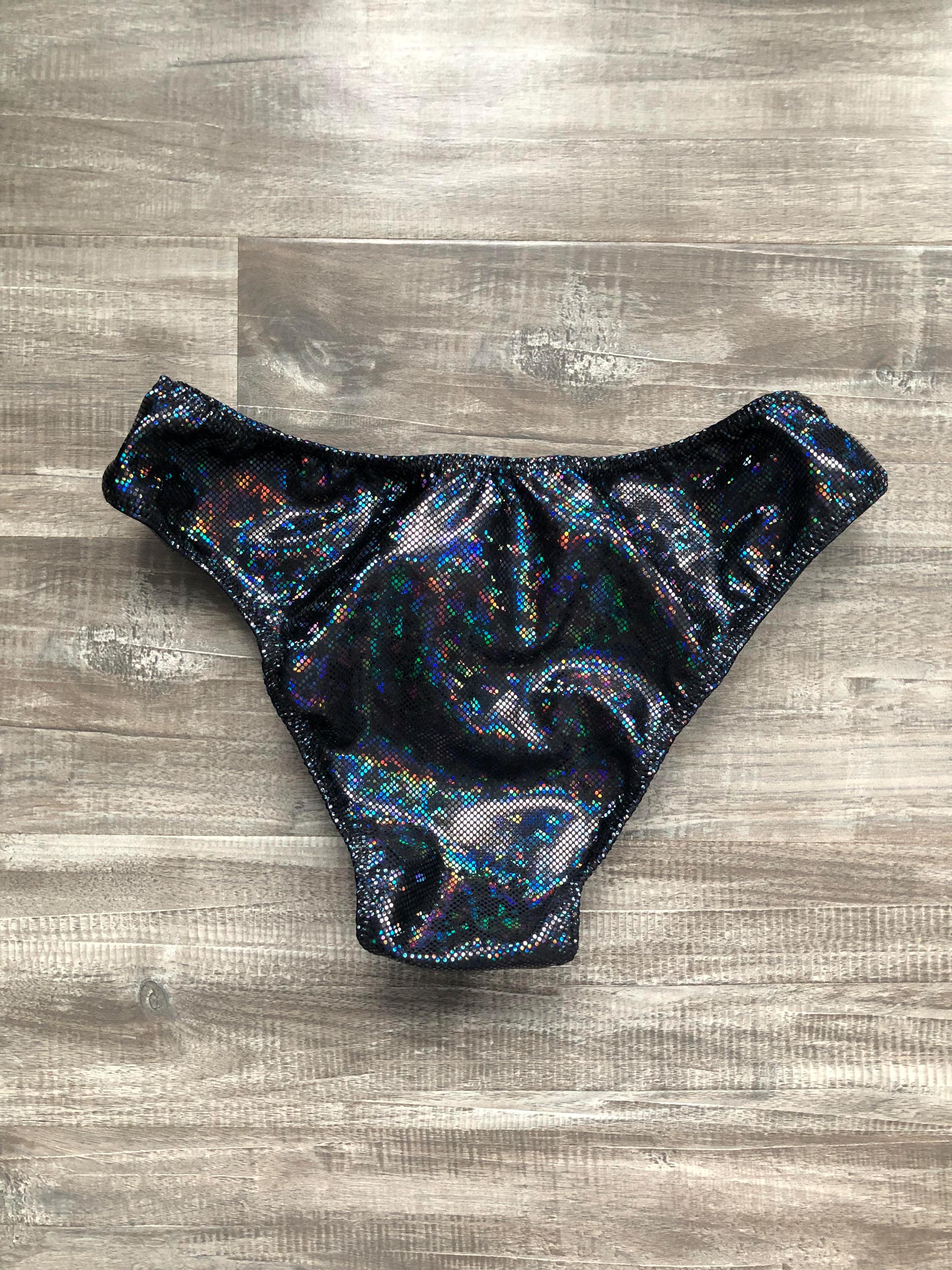 Custom Men's Classic Physique Competition Trunks - Black Hologram