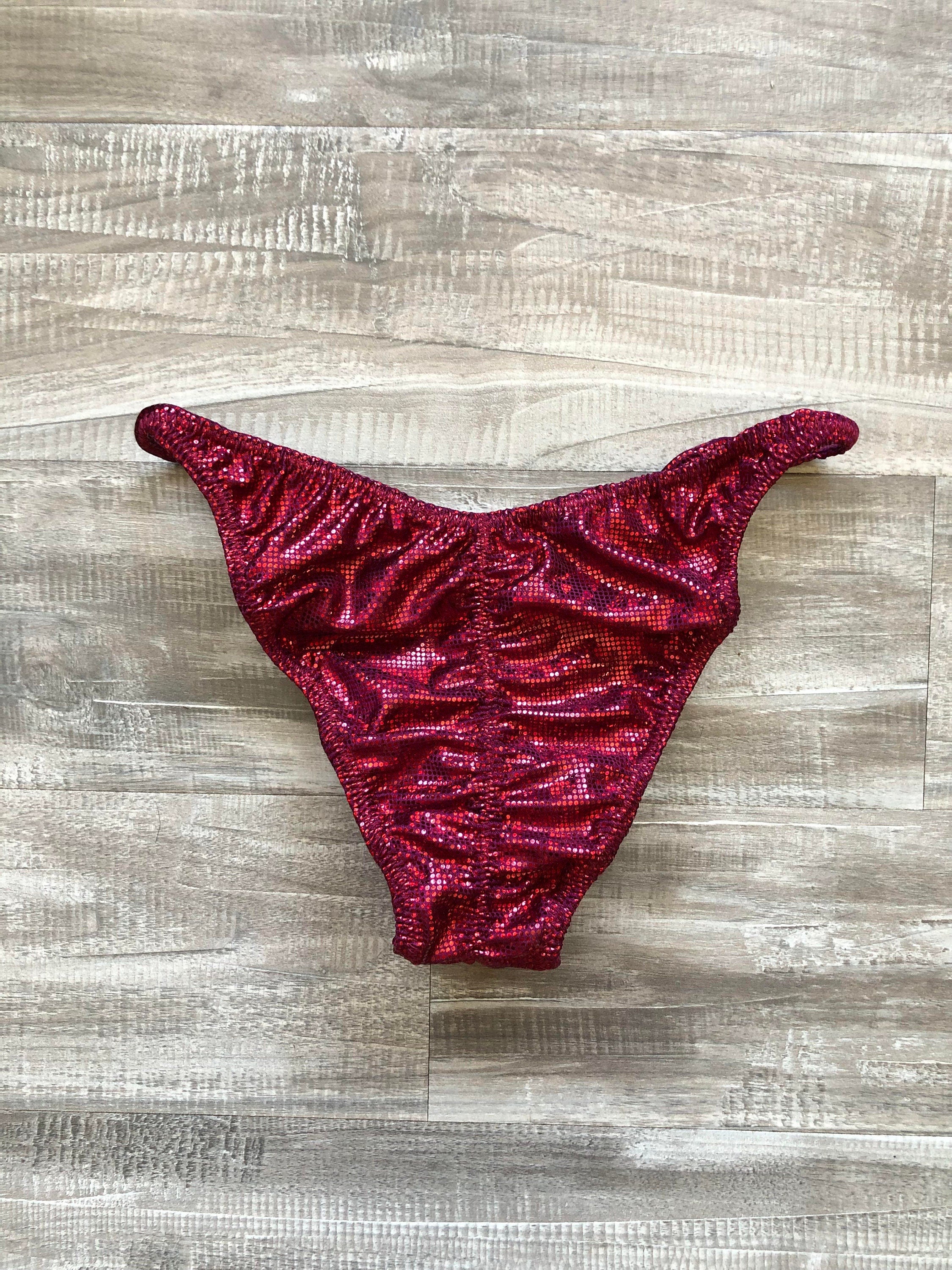 Custom Men's Bodybuilding Competition Trunks - Cranberry