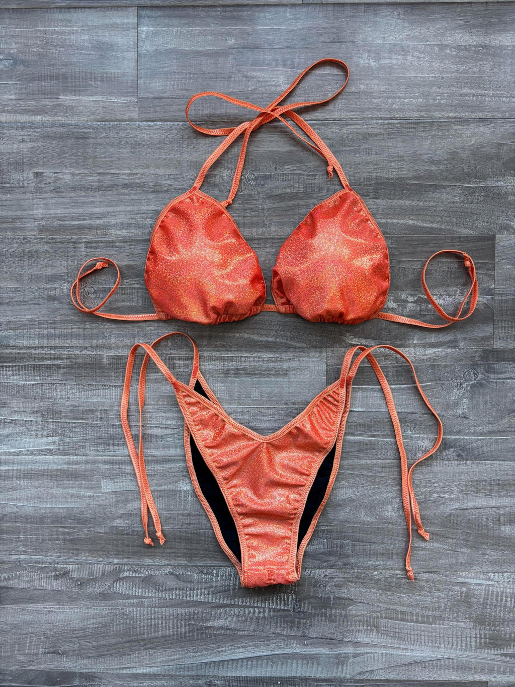 Practice Posing Suit - Orange Shimmer