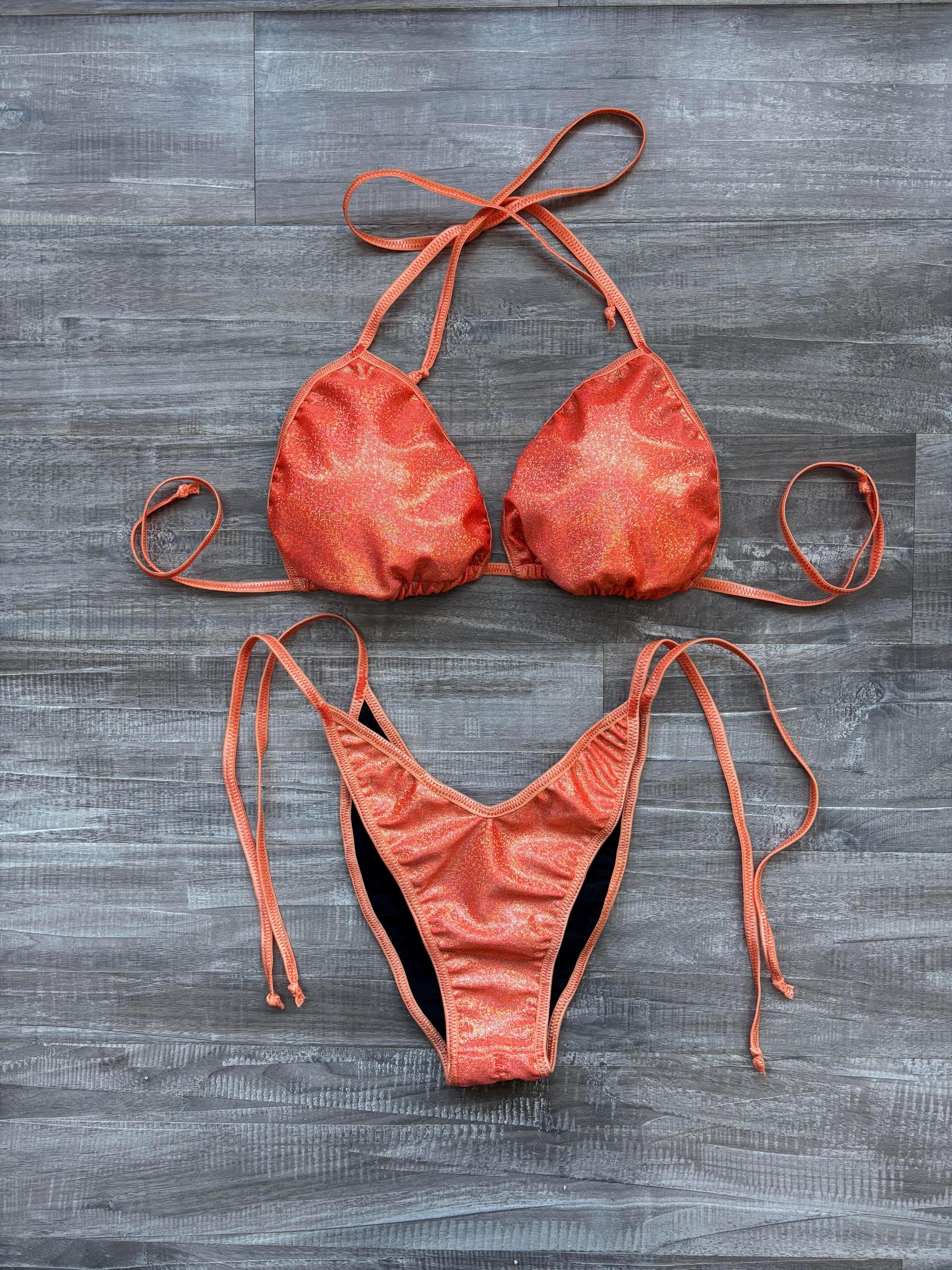 Practice Posing Suit - Orange Shimmer