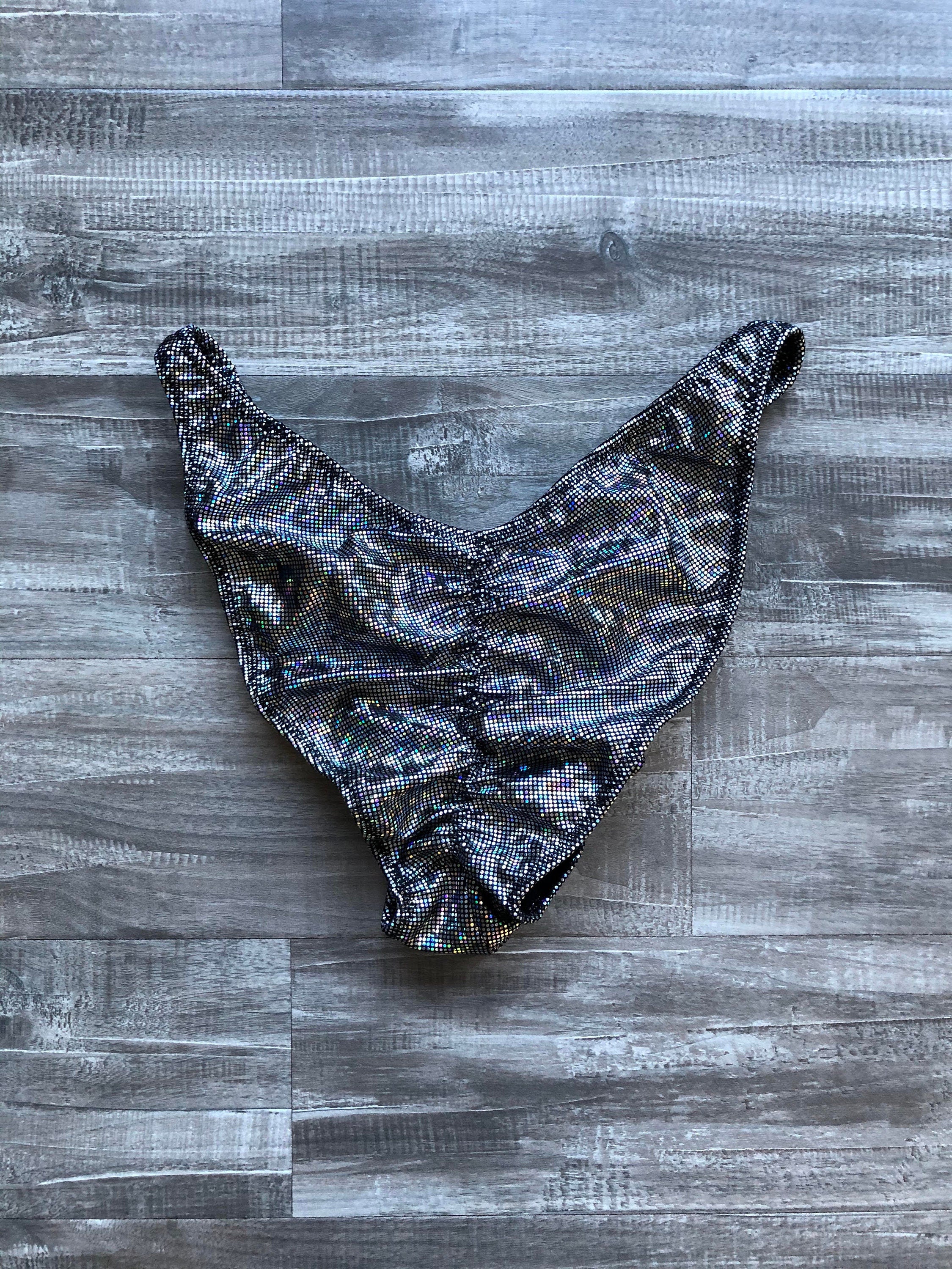 Custom Men's Bodybuilding Competition Trunks - Black Silver