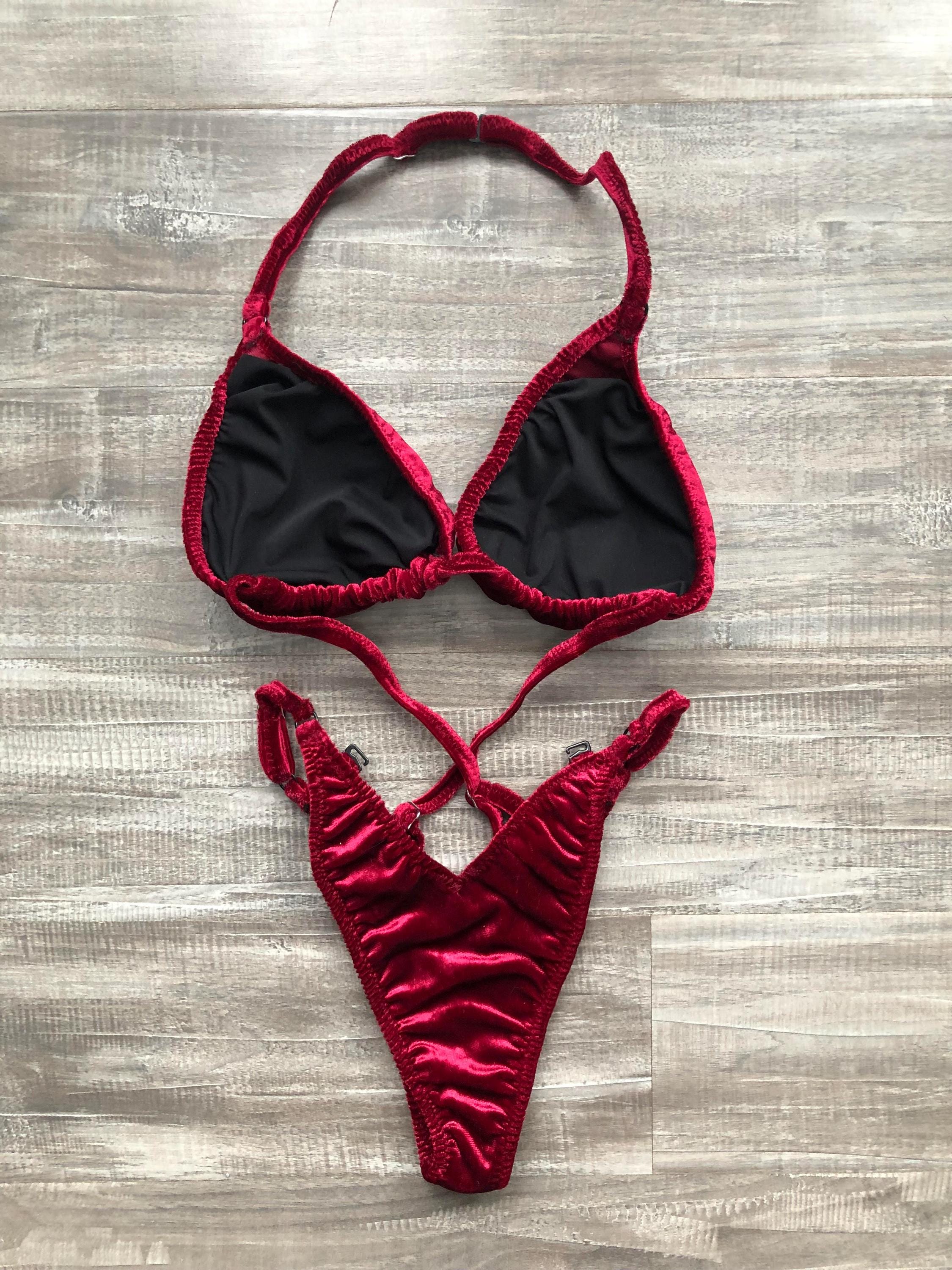 Practice Posing Suit - Burgundy Velvet