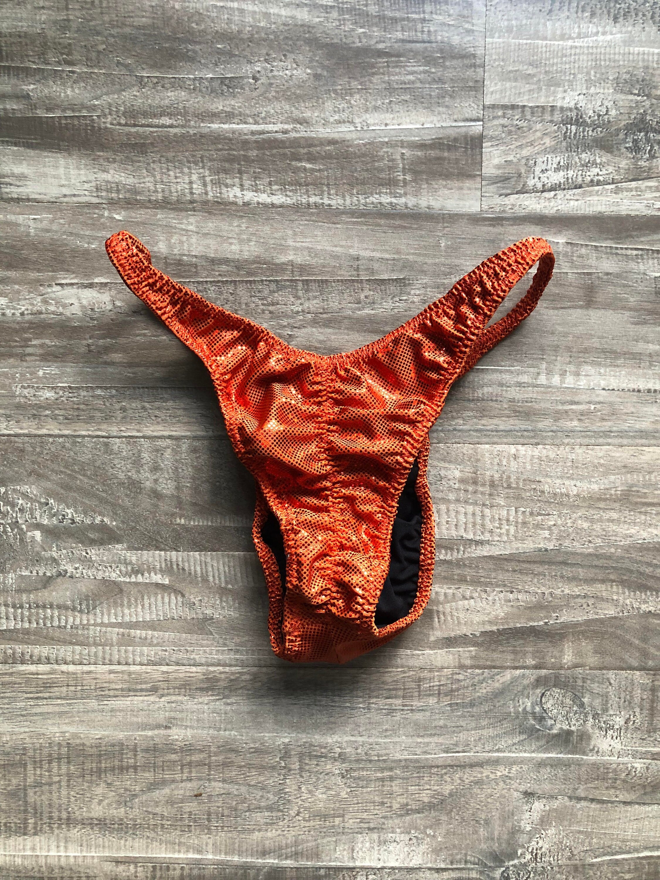 Custom Men's Bodybuilding Competition Trunks - Orange