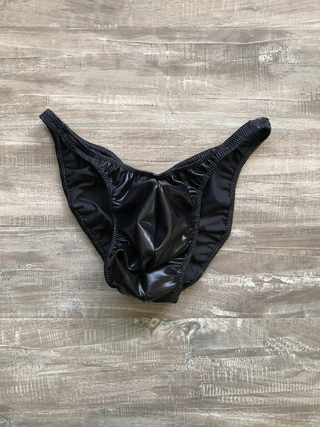 Custom Men's Bodybuilding Competition Trunks - Slick Black