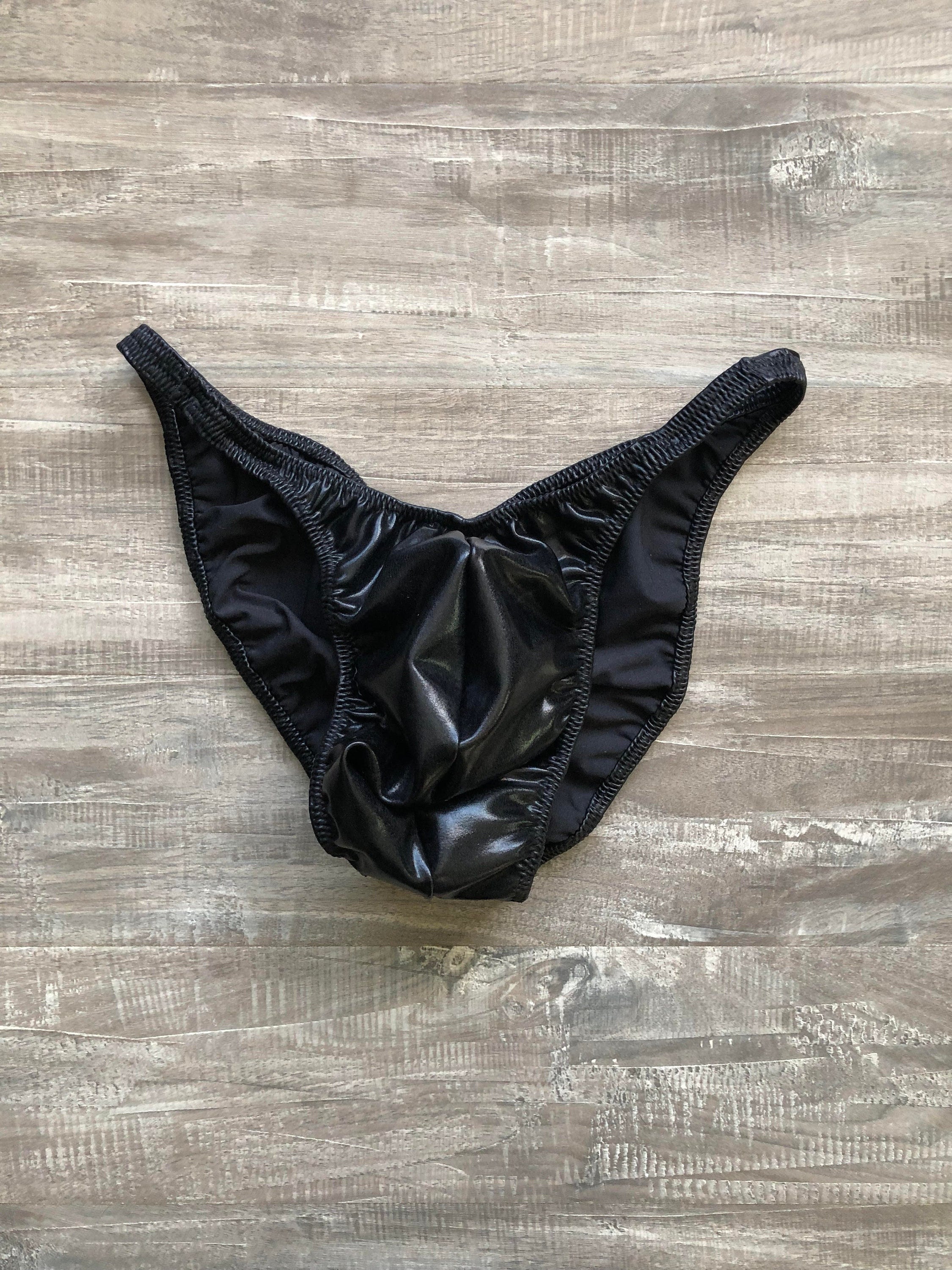 Custom Men's Bodybuilding Competition Trunks - Slick Black