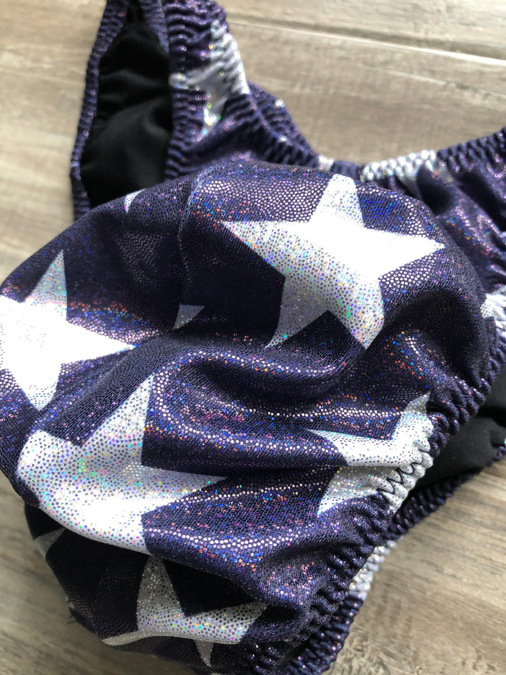 Custom Men's Bodybuilding Competition Trunks - Navy Blue Stars