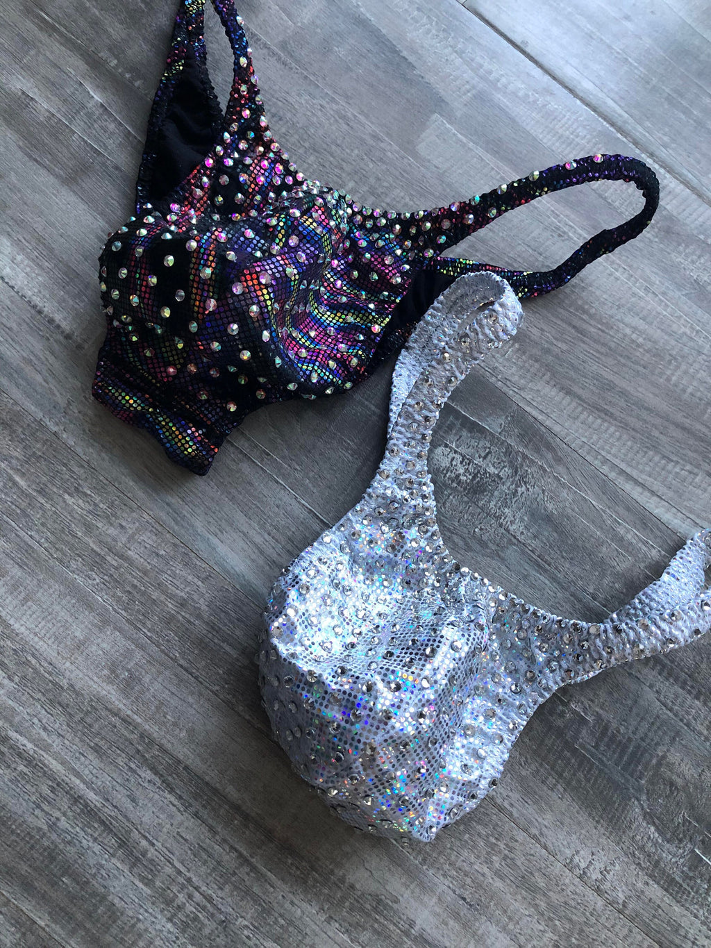 One Custom Men's Bodybuilding Posing Trunks - With Bling Crystal Rhinestones