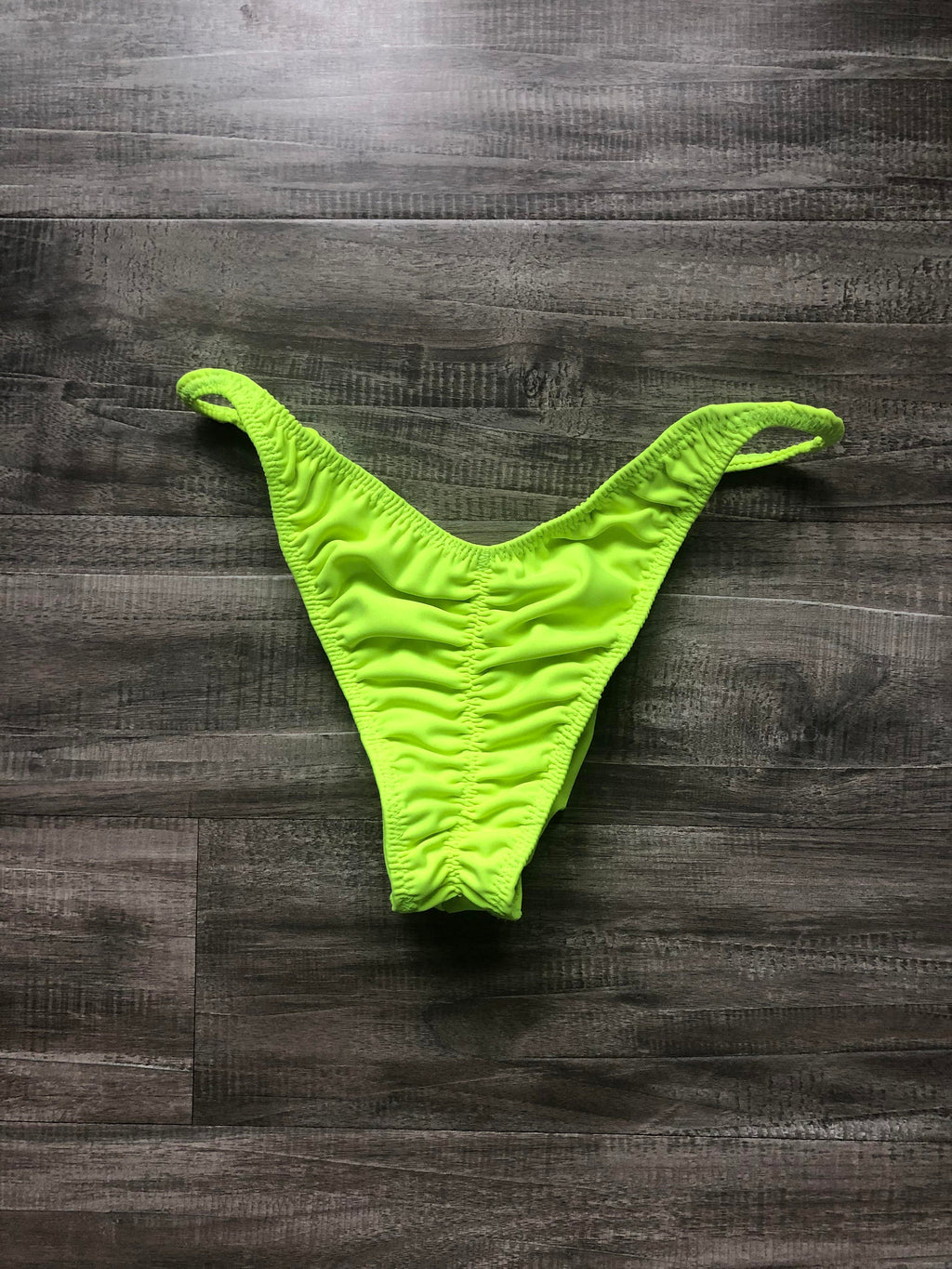 Custom Men's Bodybuilding Competition Trunks - Matte Neon Yellow